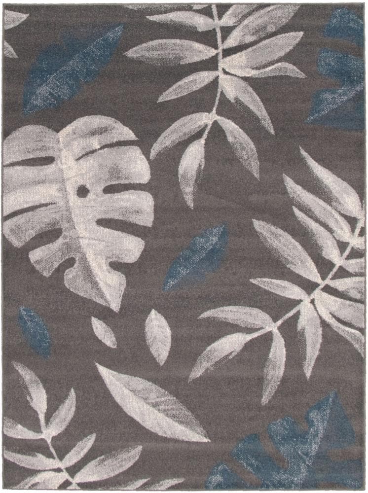 ECARPETGALLERY 315481 Presly 8 x 10 (ft) Loomed Polypropylene Gray Anthracite Petrol Rectangular Indoor Bohemian/Eclectic Area rug
