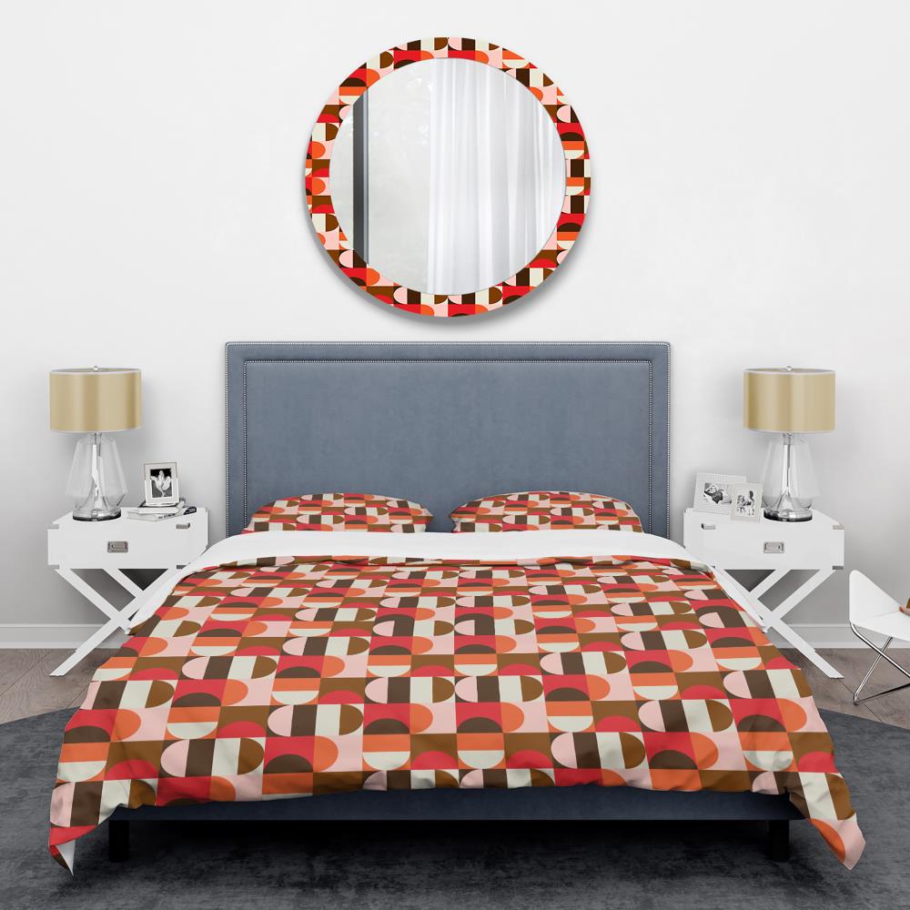 Designart BED24051-K 3 -Piece Red King Duvet cover Set