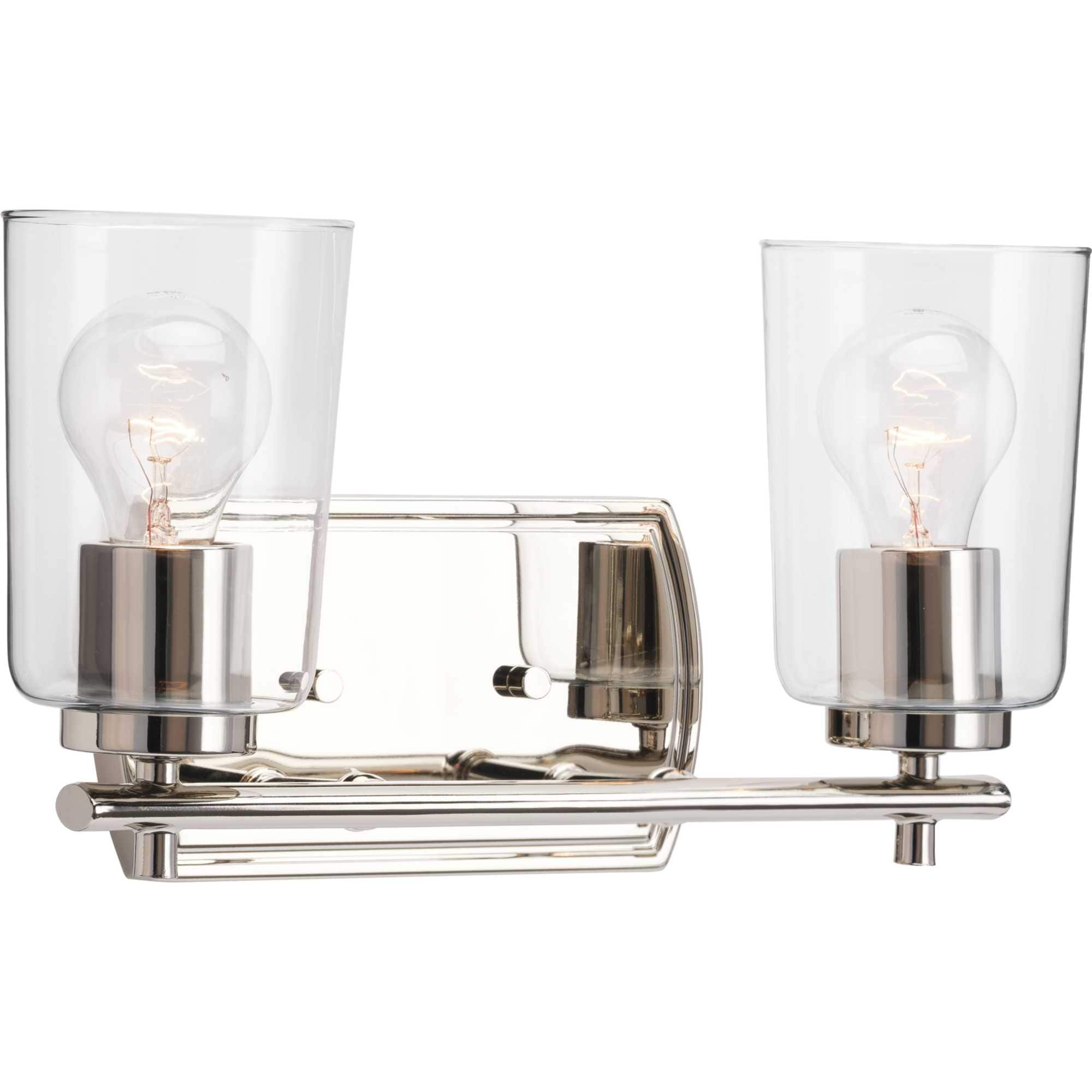 Progress Lighting P300155-104 Adley 13.87-in 2 -Light Polished Nickel Transitional Vanity light