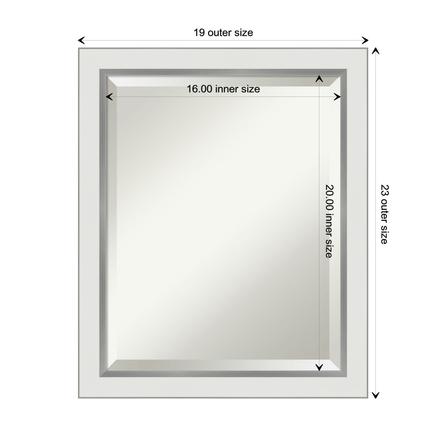 Amanti Art Eva 19-in x 23-in Rectangle Bathroom Vanity Mirror (Satin ...