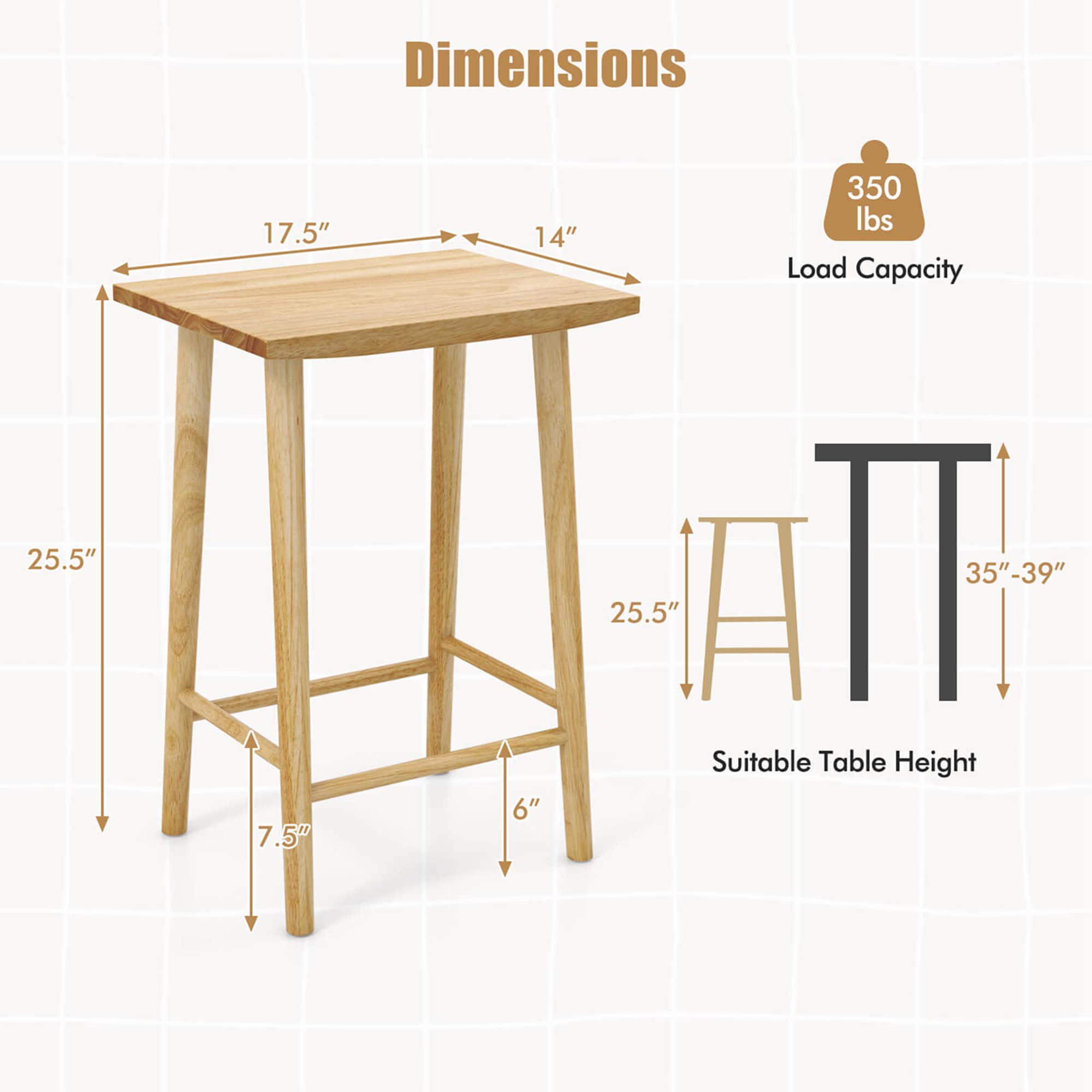 Costway HCST03065 stools - View #2