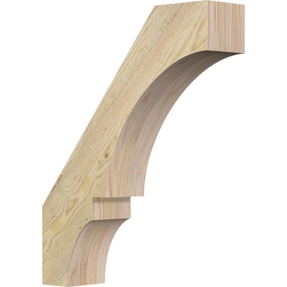 Ekena Millwork BRC04X16X20BOA00RDF 4-in x 16-in x 20-in Douglas Fir Unfinished Wood Balboa Rough Sawn Knee Brace