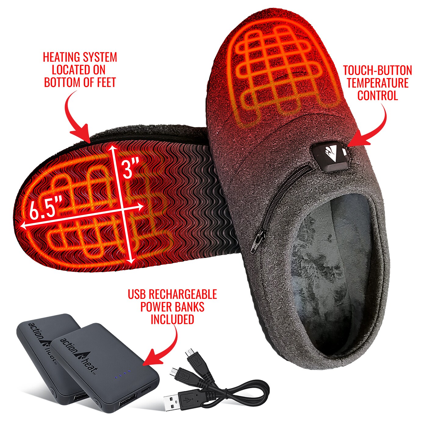 ActionHeat AH-SLIP-5V-G-S-M footwear - View #8