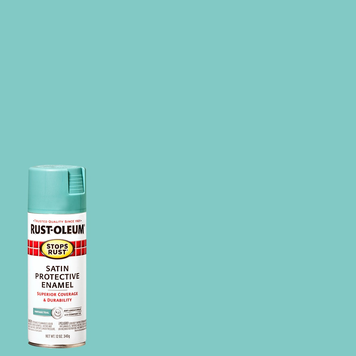 Rust-Oleum Stops Rust Satin Vintage Teal Spray Paint (NET WT. 12-oz) in ...