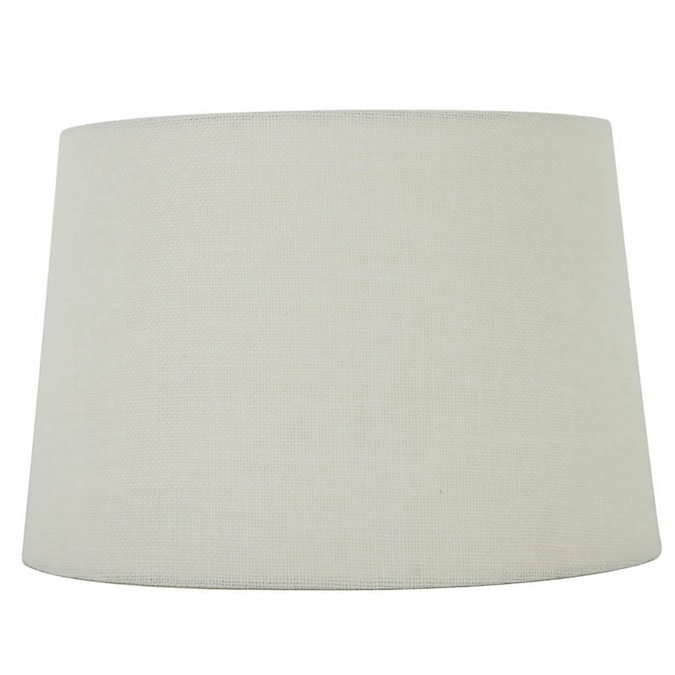 White Burlap Fabric Drum Lamp Shade, 15 Inch Drum Lamp Shade