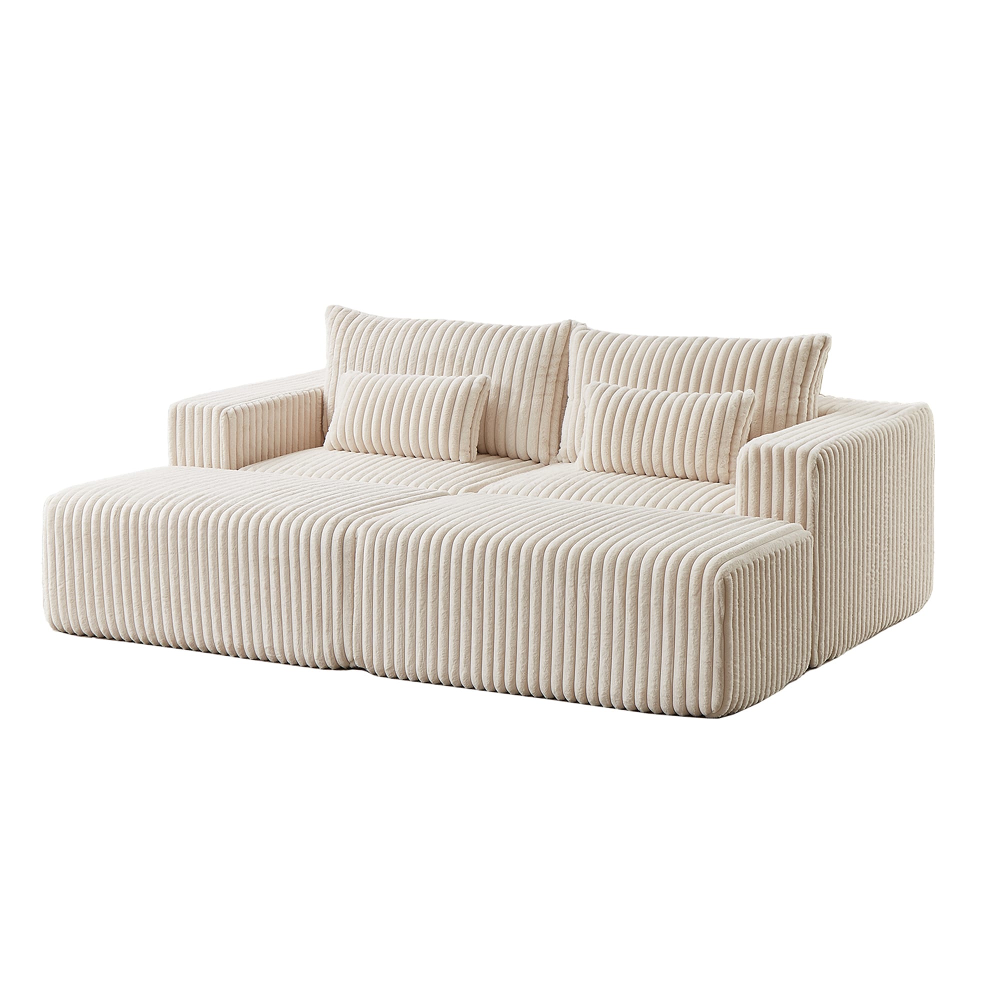 SINOFURN SYA020370BG 87-in Modern Beige 2 -seater Reclining Loveseat