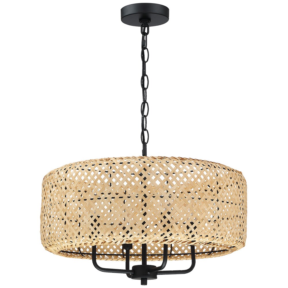 True Fine Woode 4-Light Black Bohemian/Global LED Dry rated Chandelier ...