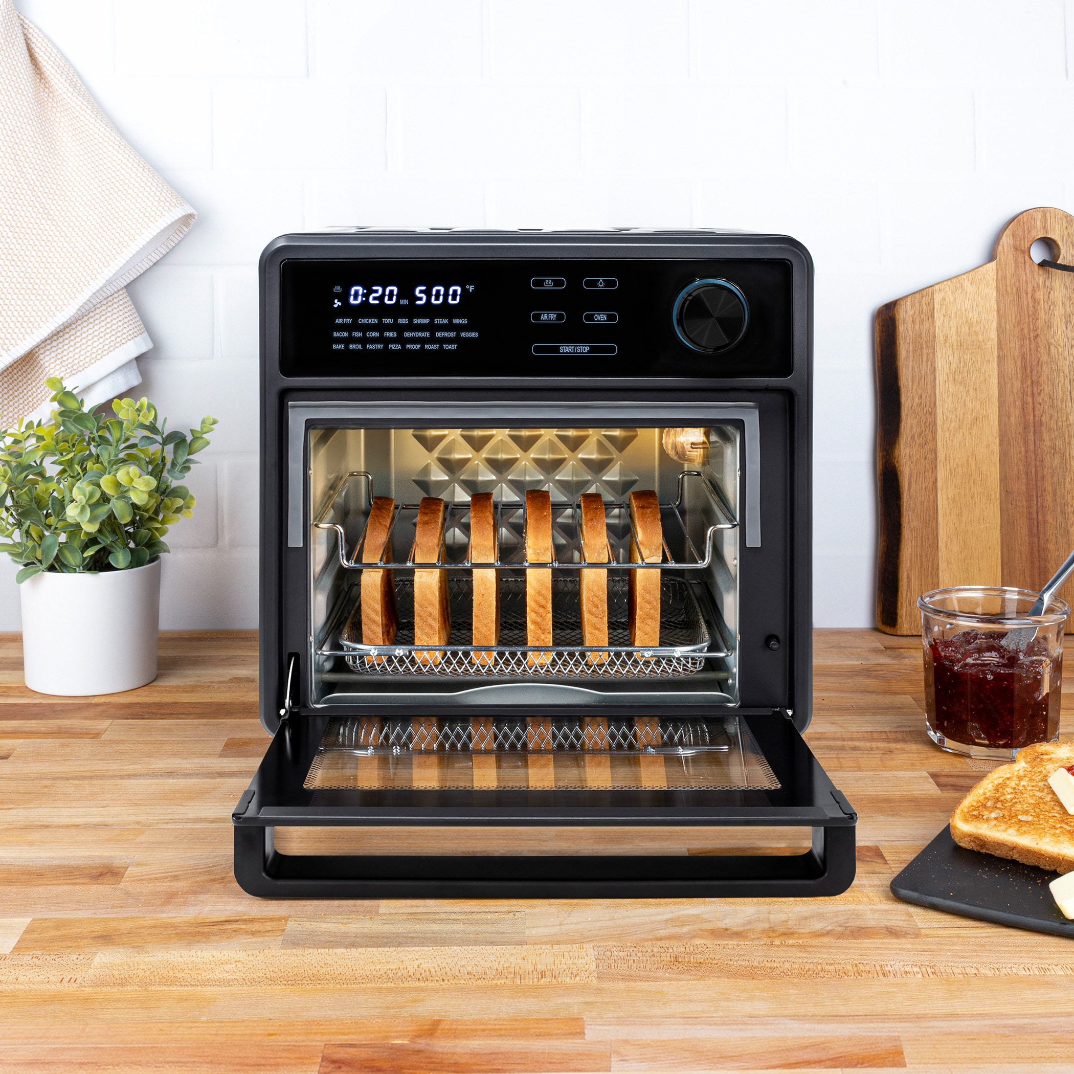Kalorik Maxx 9-Slice Black Toaster Oven with Rotisserie (1600-Watt
