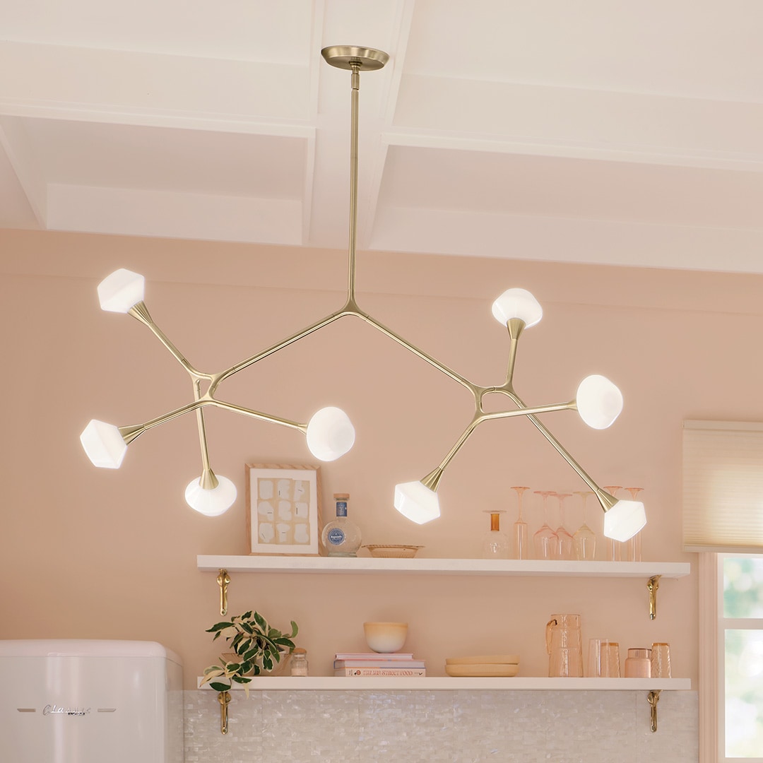 Kichler 52764CPZ Cassius 8 -Light Bronze Modern/contemporary For Use in Bedrooms, Dining Rooms, Foyers, Kitchens, Living Rooms Chandelier