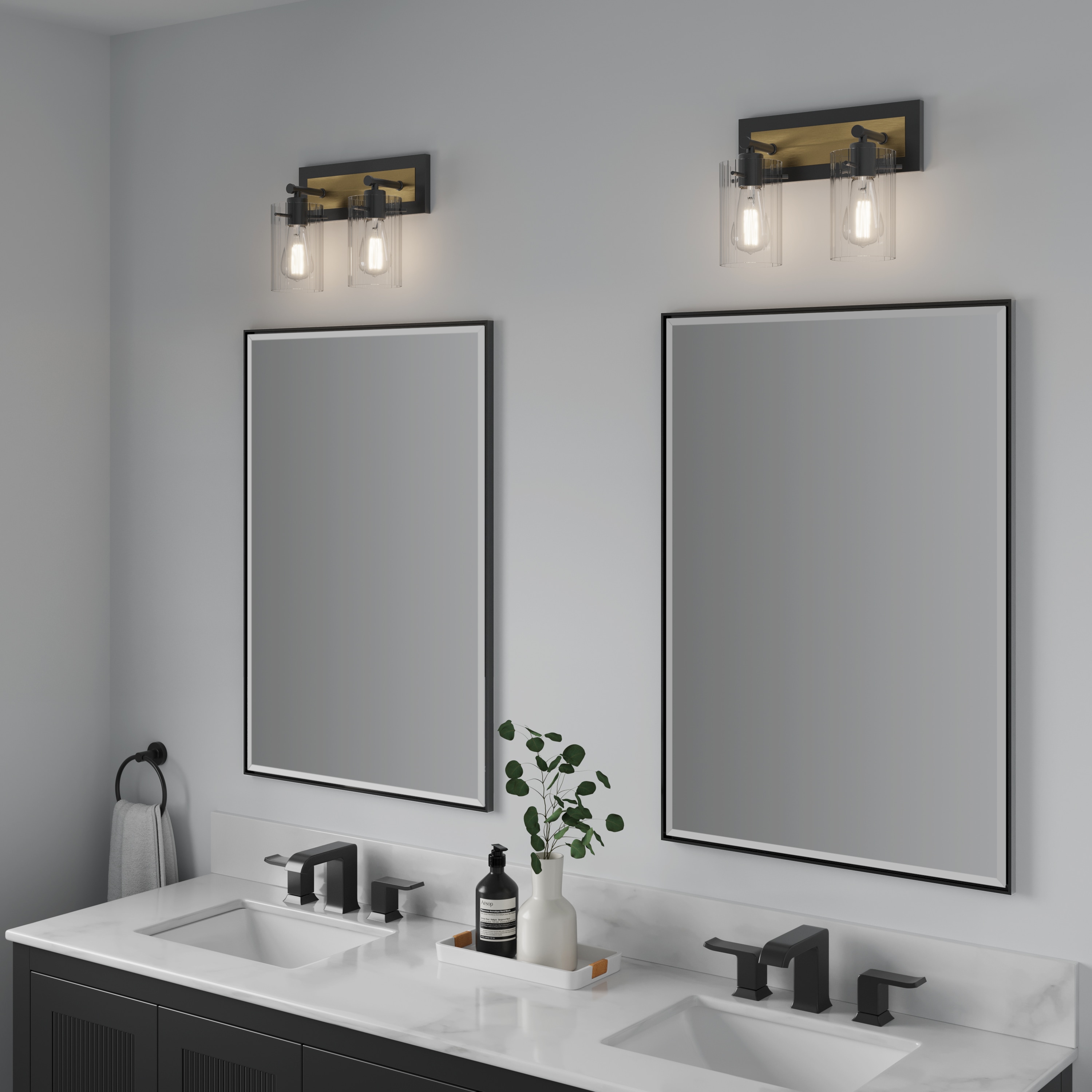 Millennium Lighting Gasol 13-in 2 Light Matte Black Modern/contemporary Bathroom Vanity light
