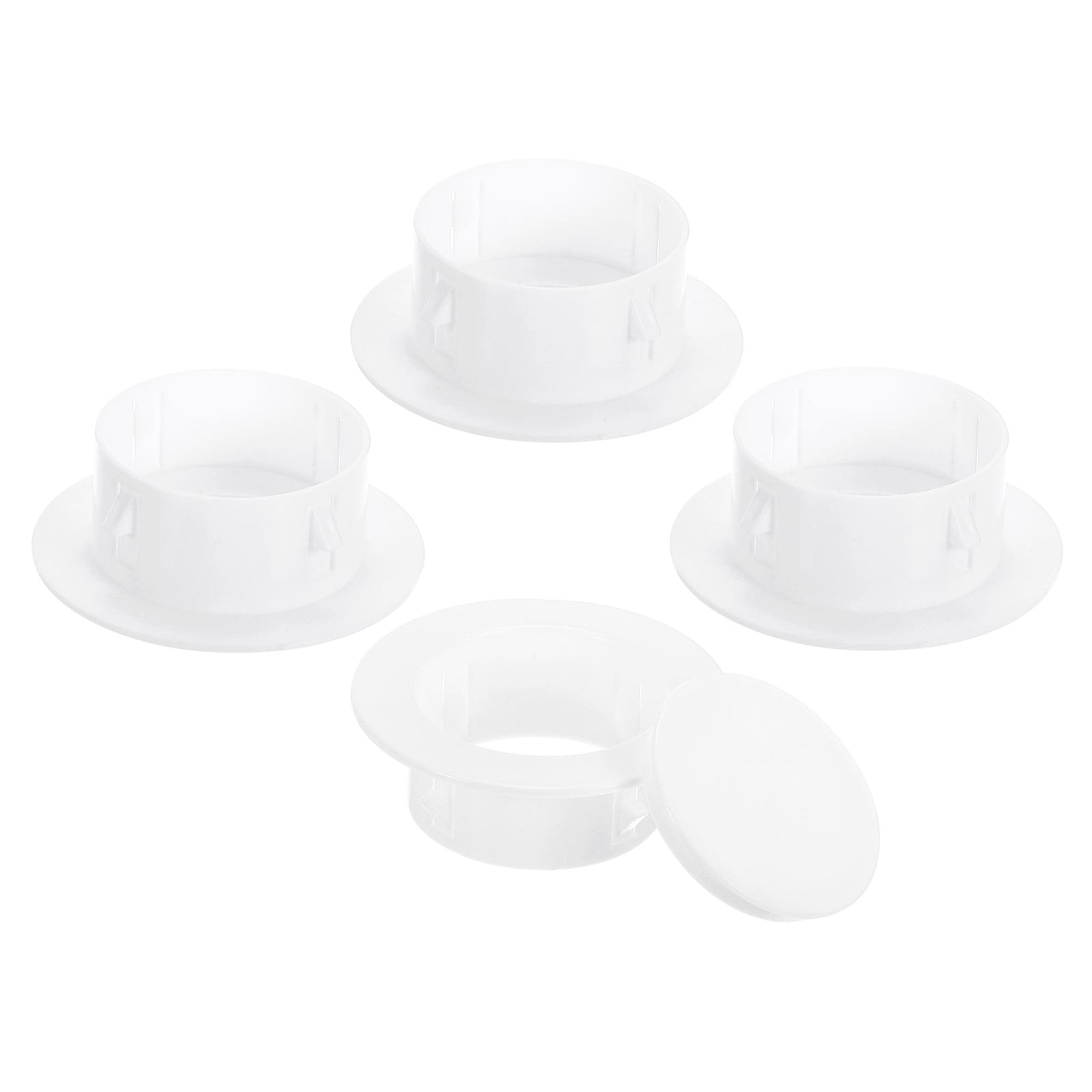 PATIKIL Air Conditioning Wall Hole Cover 4pcs Air Conditioner Blocking Hole Plug Decoration Water Pipe Sealing Plate Cover for 2.8inch - 3.1inch Diameter Hole White