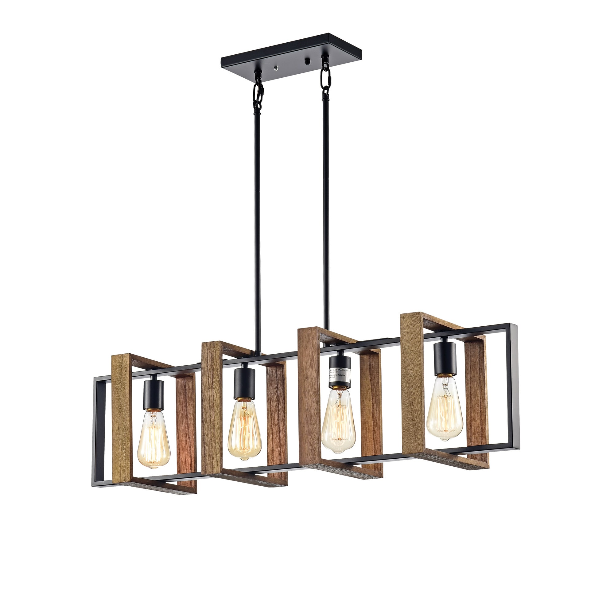 Edvivi EPD335WD Elk 4 -Light Matte Black Farmhouse For Use in Bedrooms, Dining Rooms, Foyers, Kitchens, Living Rooms Chandelier