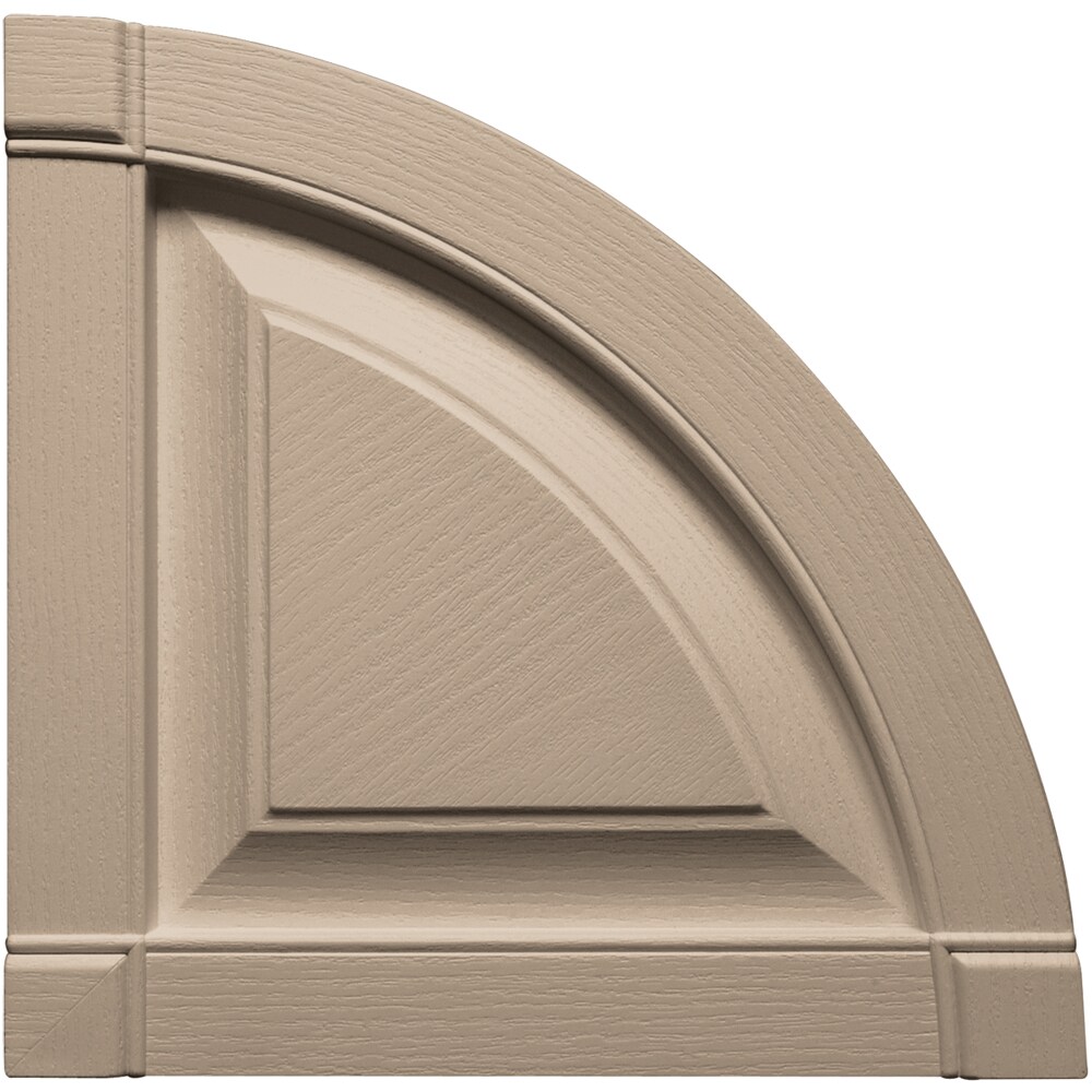 Vantage V0970003023 14.875-in x 14.875-in Wicker Vinyl Quarter Round Raised Panel Arch Shutter Top Set