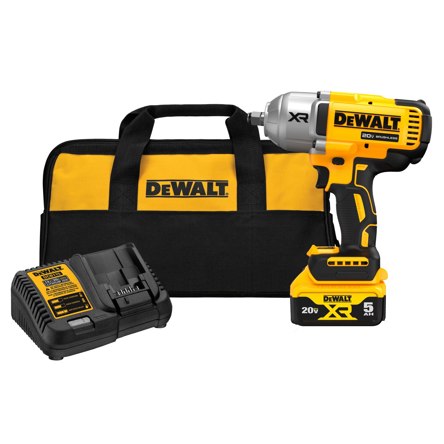 DEWALT XR 20-volt Max Variable Brushless 1/2-in Drive Cordless Impact Wrench (Battery Included)