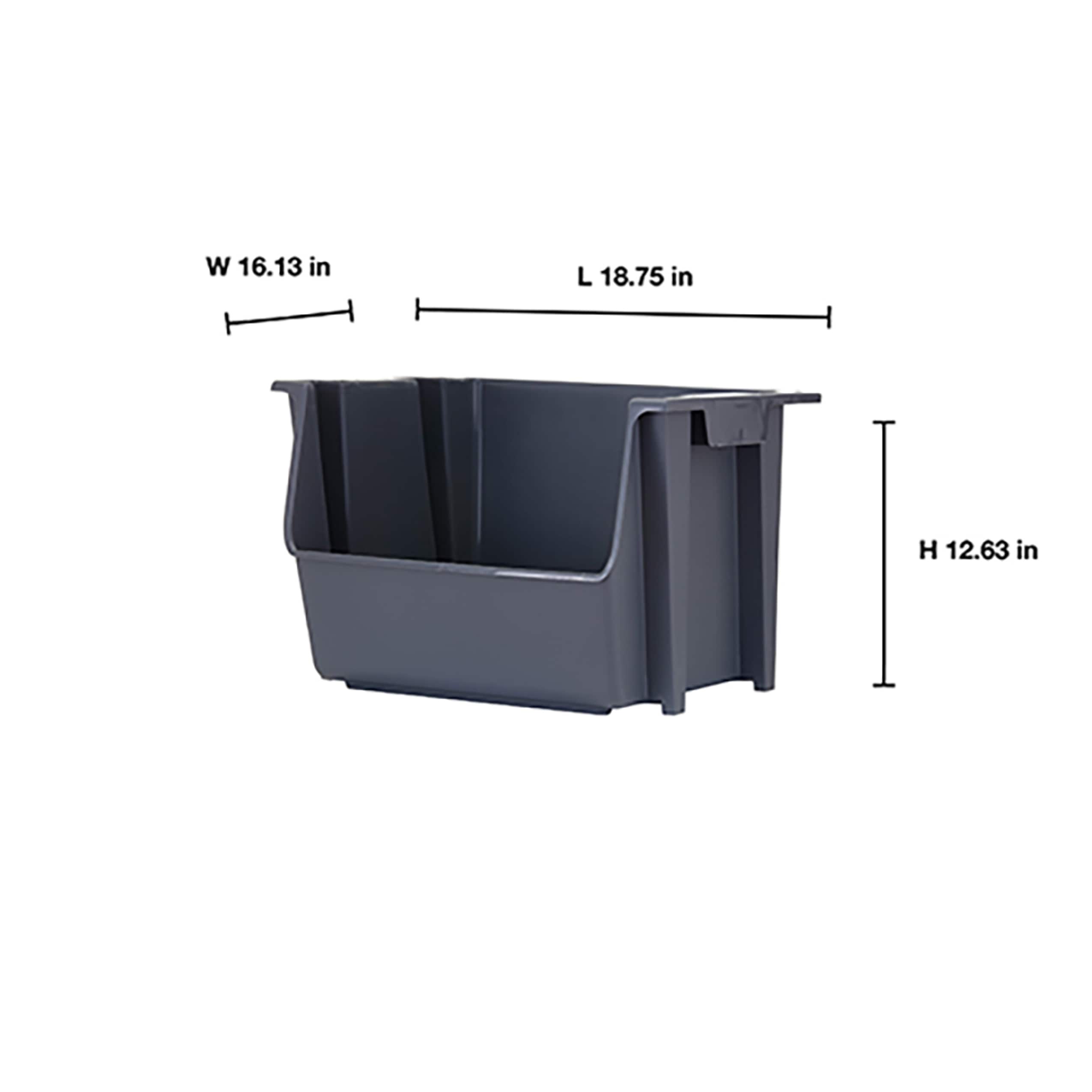 2x XL Clip Lock Storage Box Organiser 65L Plastic Container Bin Tub Crate  Large