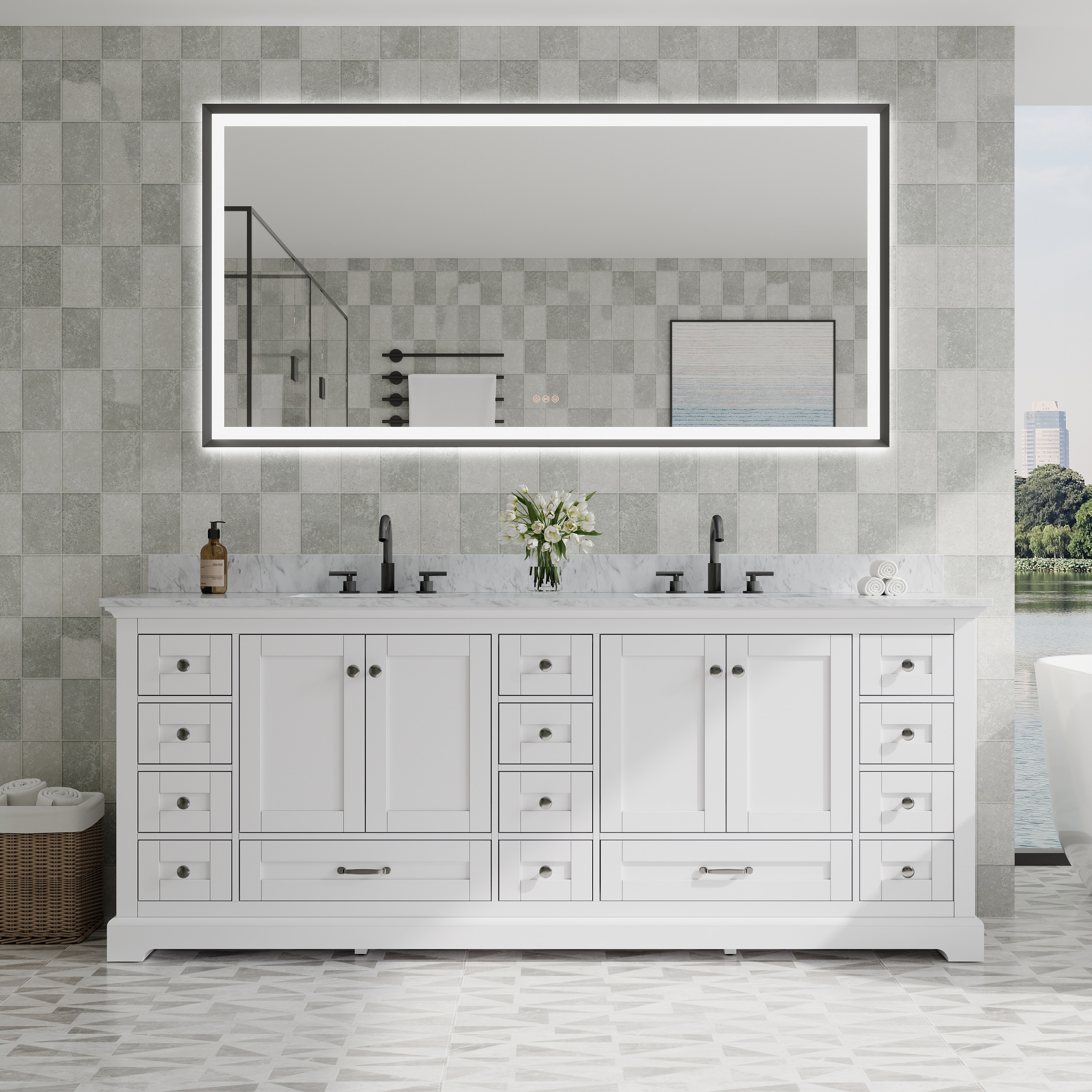 CALVON CLW67236MB Framed-Bath-Mirrors - View #2