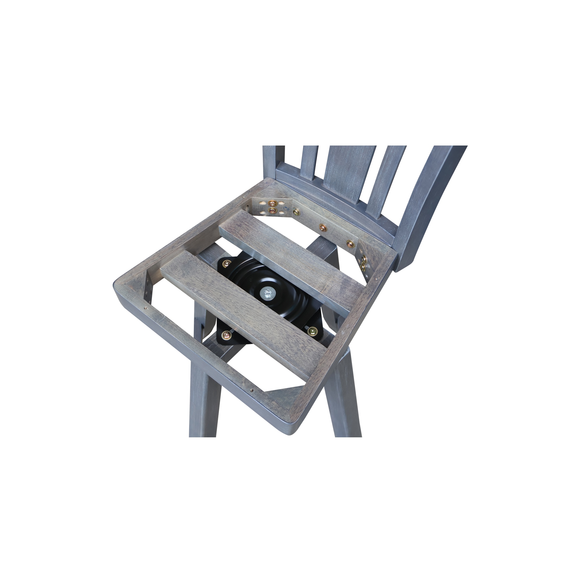 Heather Gray Solid Wood Swivel Counter Height Stool