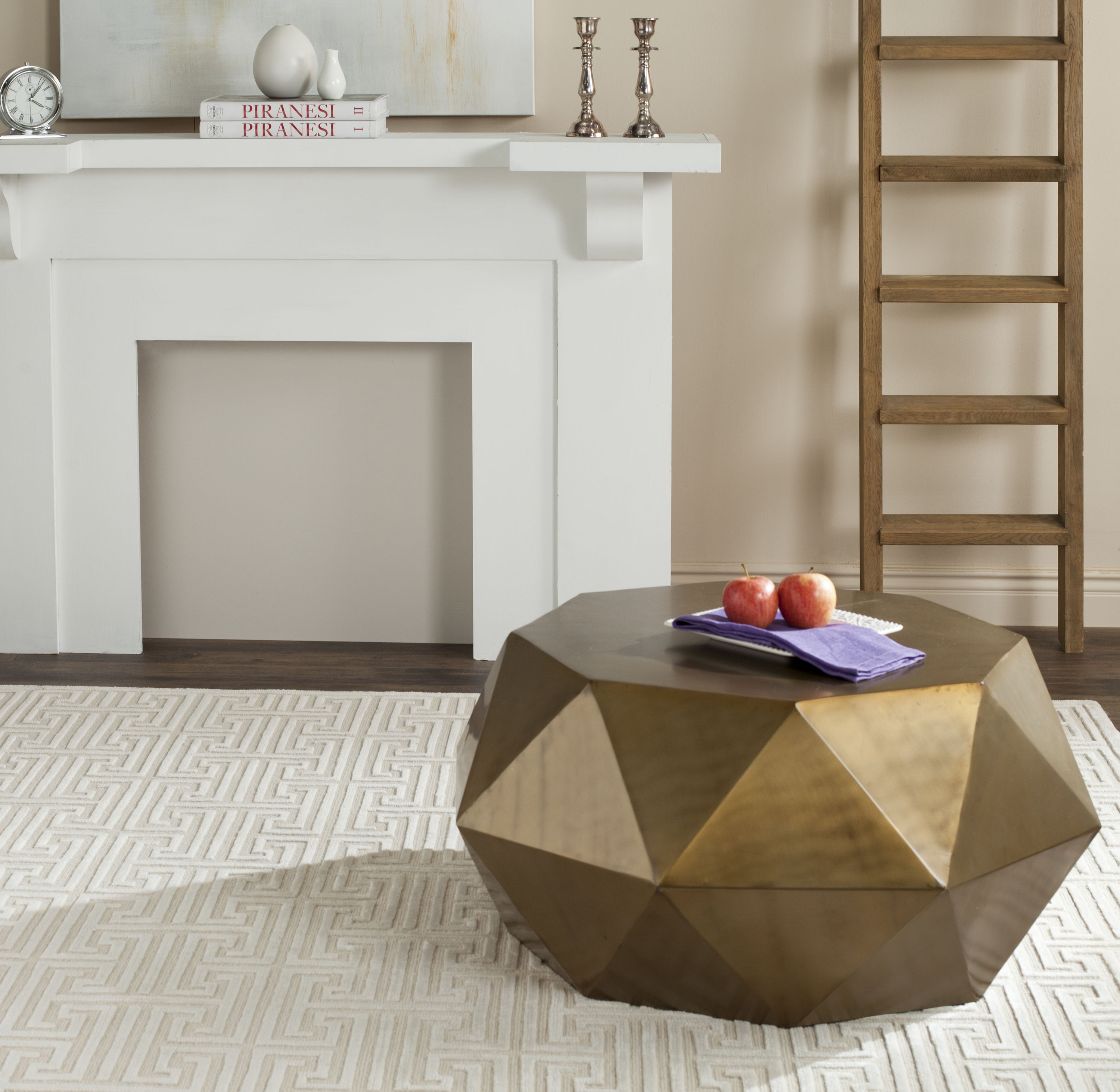 Safavieh FOX3223A Astrid Brass Metal Modern Coffee Table