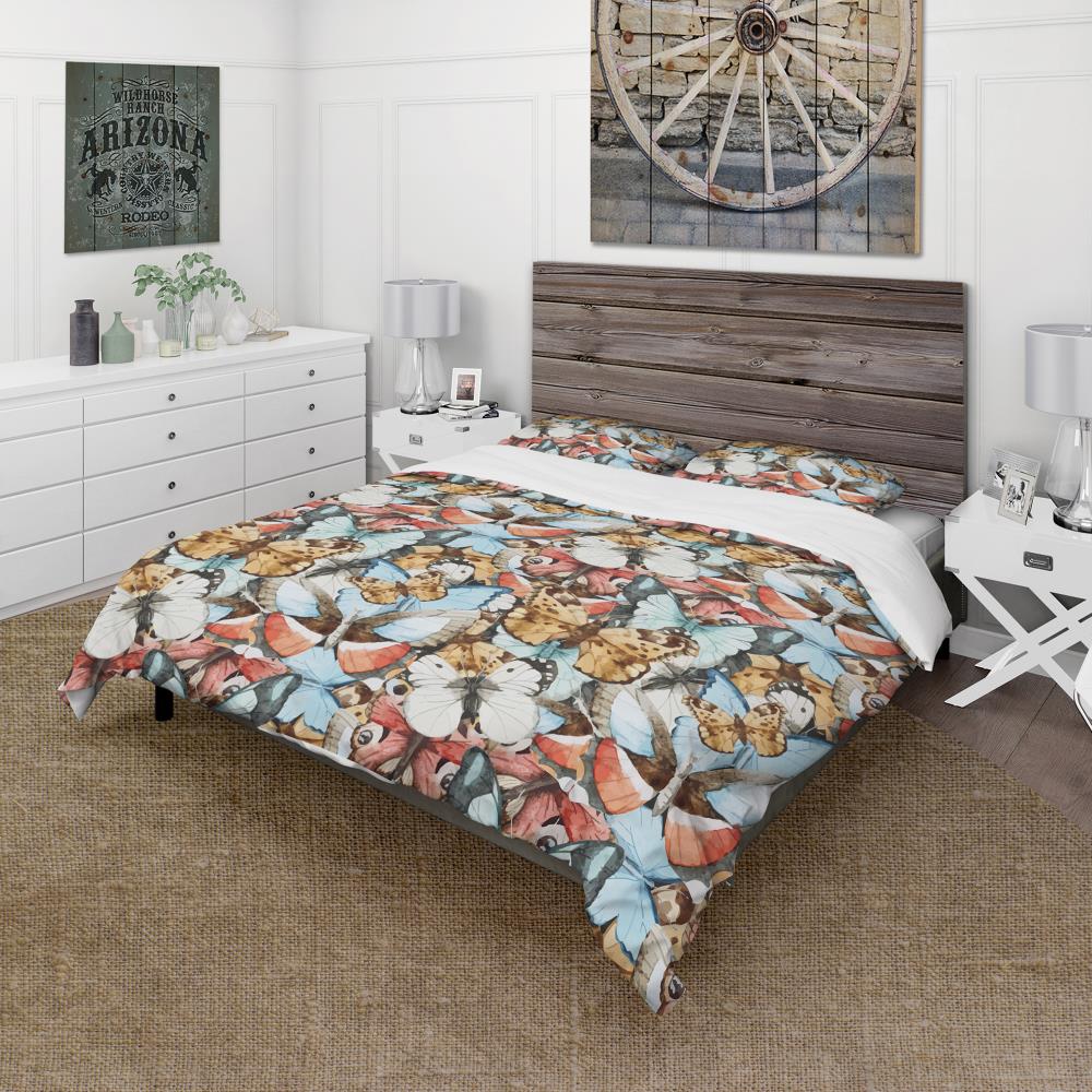 Designart BED19273-Q 3 -Piece Red Queen Duvet cover Set