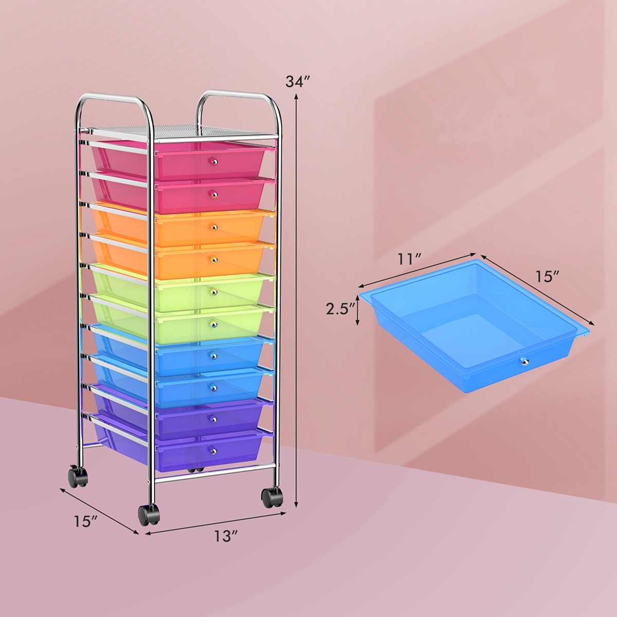 Costway HW52045COLOR Office-Carts - View #5