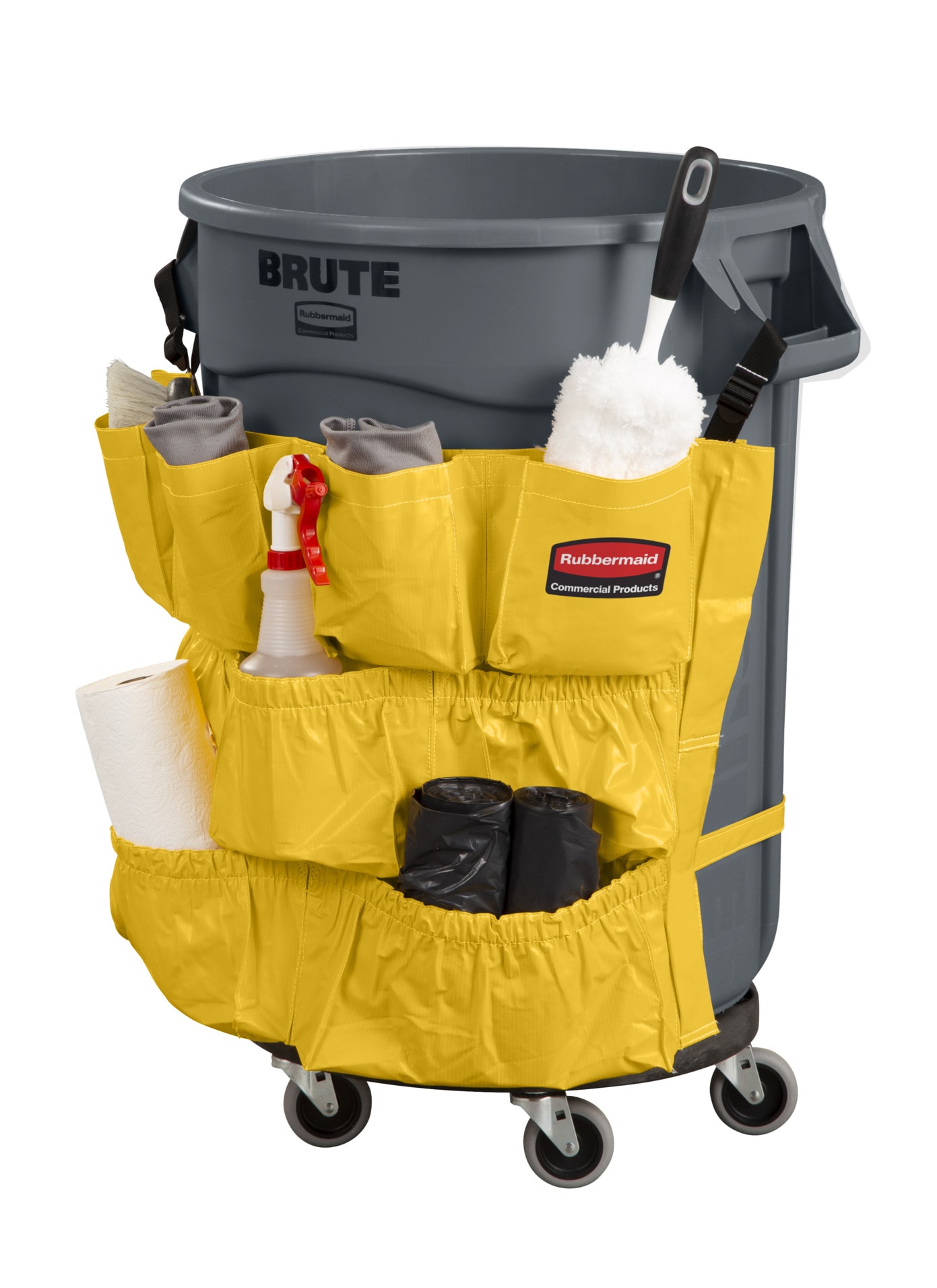 JL Kit 44 Gallon Trash Barrel Kit, Dolly and Caddy Bag.