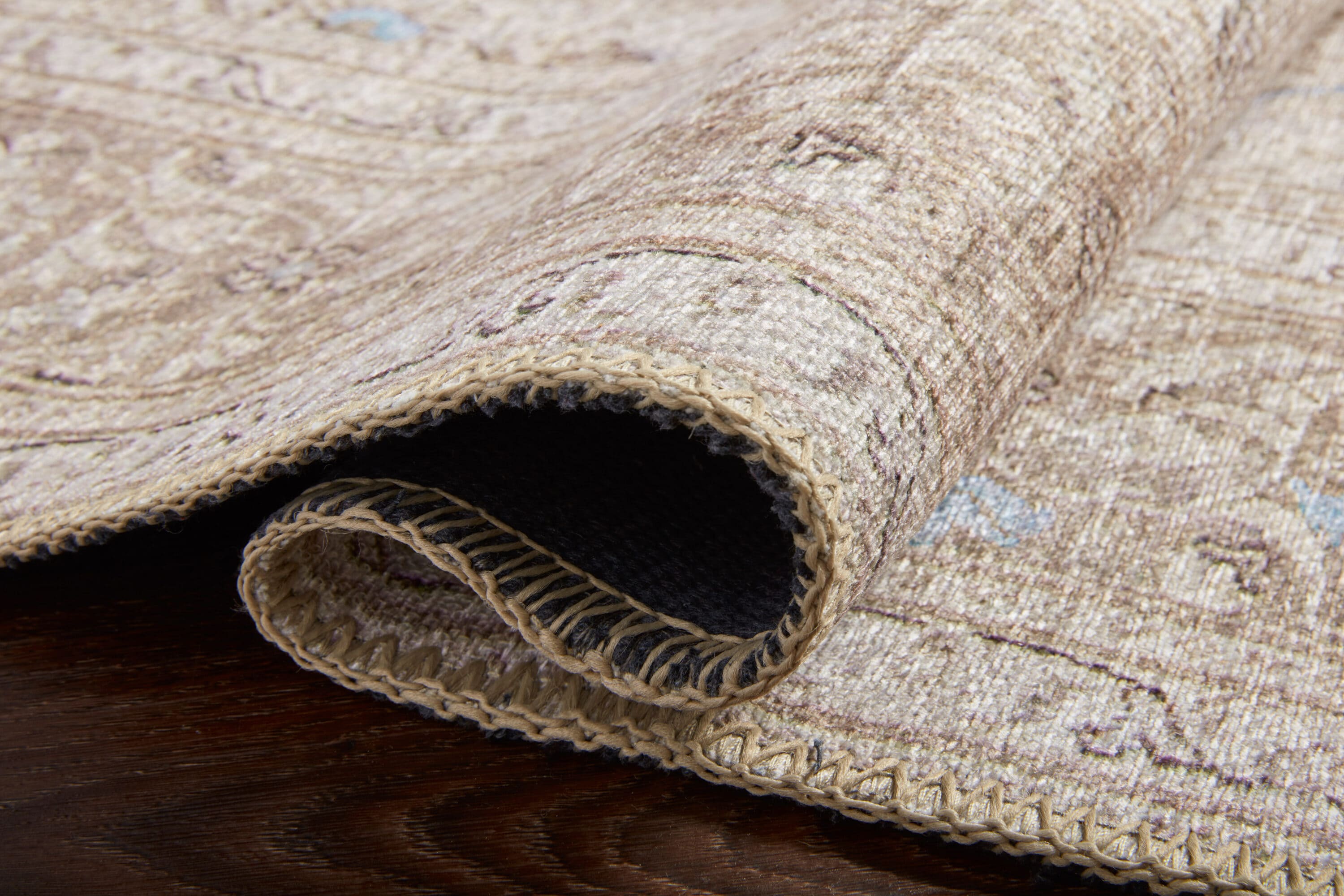 Gray and Beige Polyester Oriental Runner Rug 2'-6" x 7'-6"