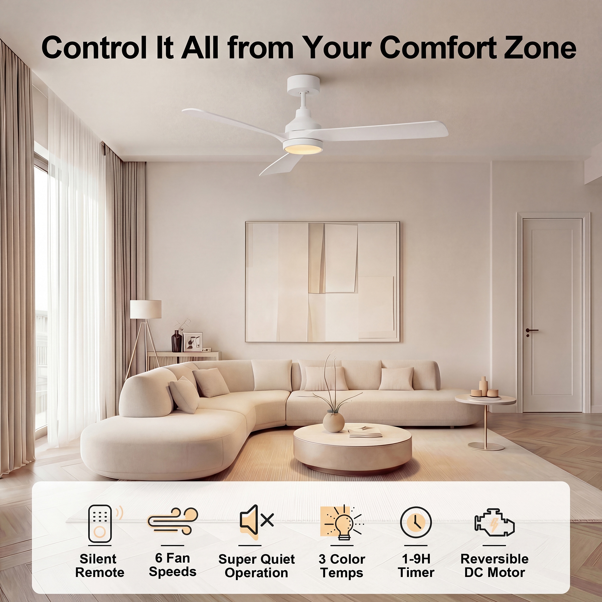GreenEver CFL-0001-WH Ceiling-Fans - View #5
