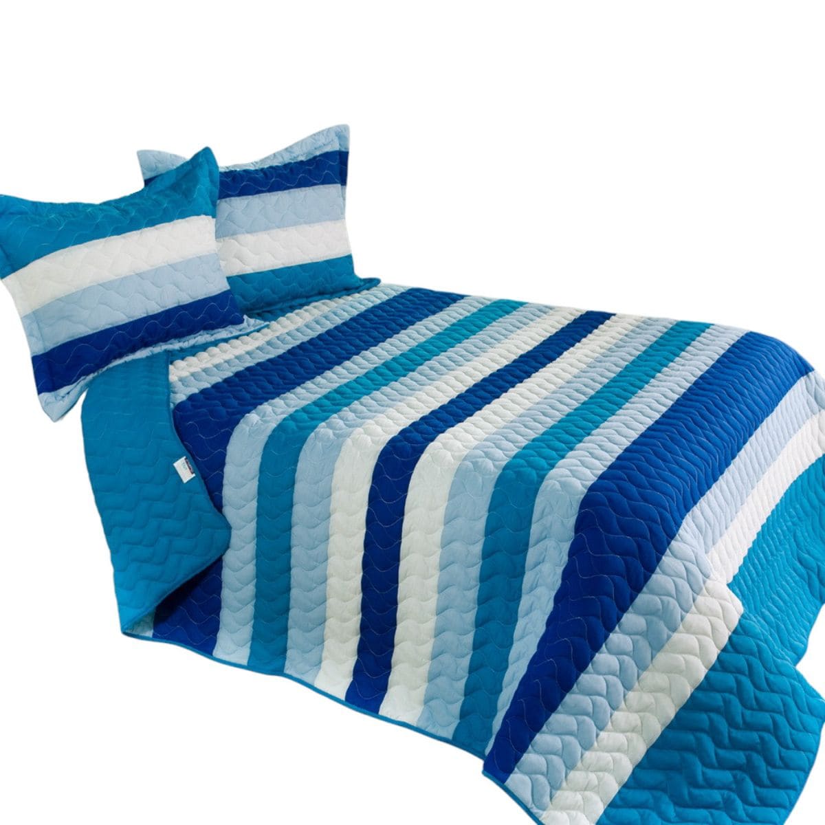 Slickblue 3 Piece Hand Stitched Reversible Striped Quilt Set (Full/Queen) Bedding Set for Bedroom and Guest Room - Available in Different Colors