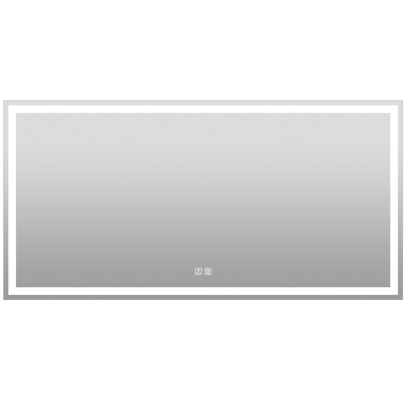 FurniFusion MA027236TD-OL 72-in x 36-in Polished Frameless Rectangle Dimmable LED Lighted Fog Free Bathroom Vanity Mirror ( Silver )