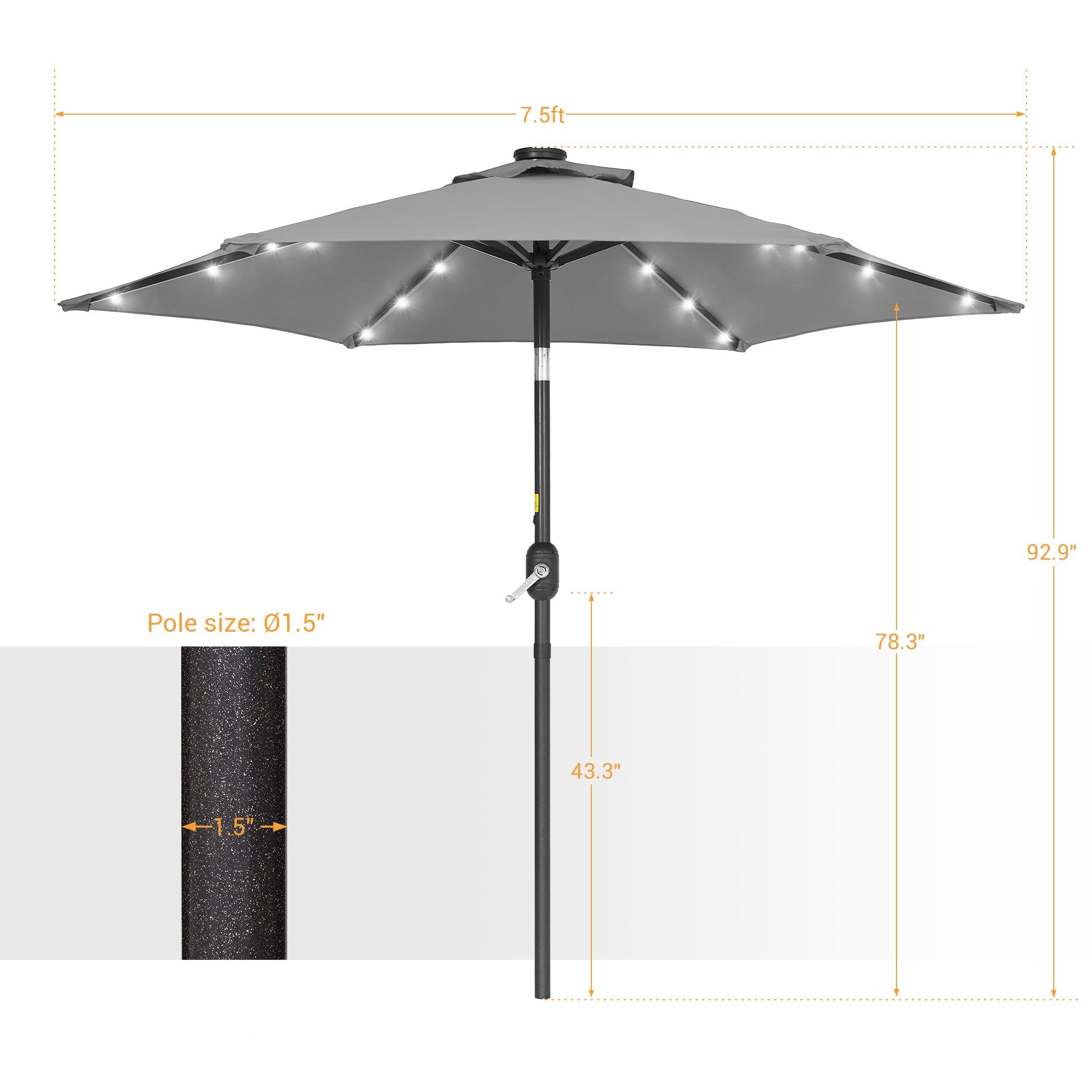 Sonkuki SD-TJLED75GY Umbrellas-2 - View #2