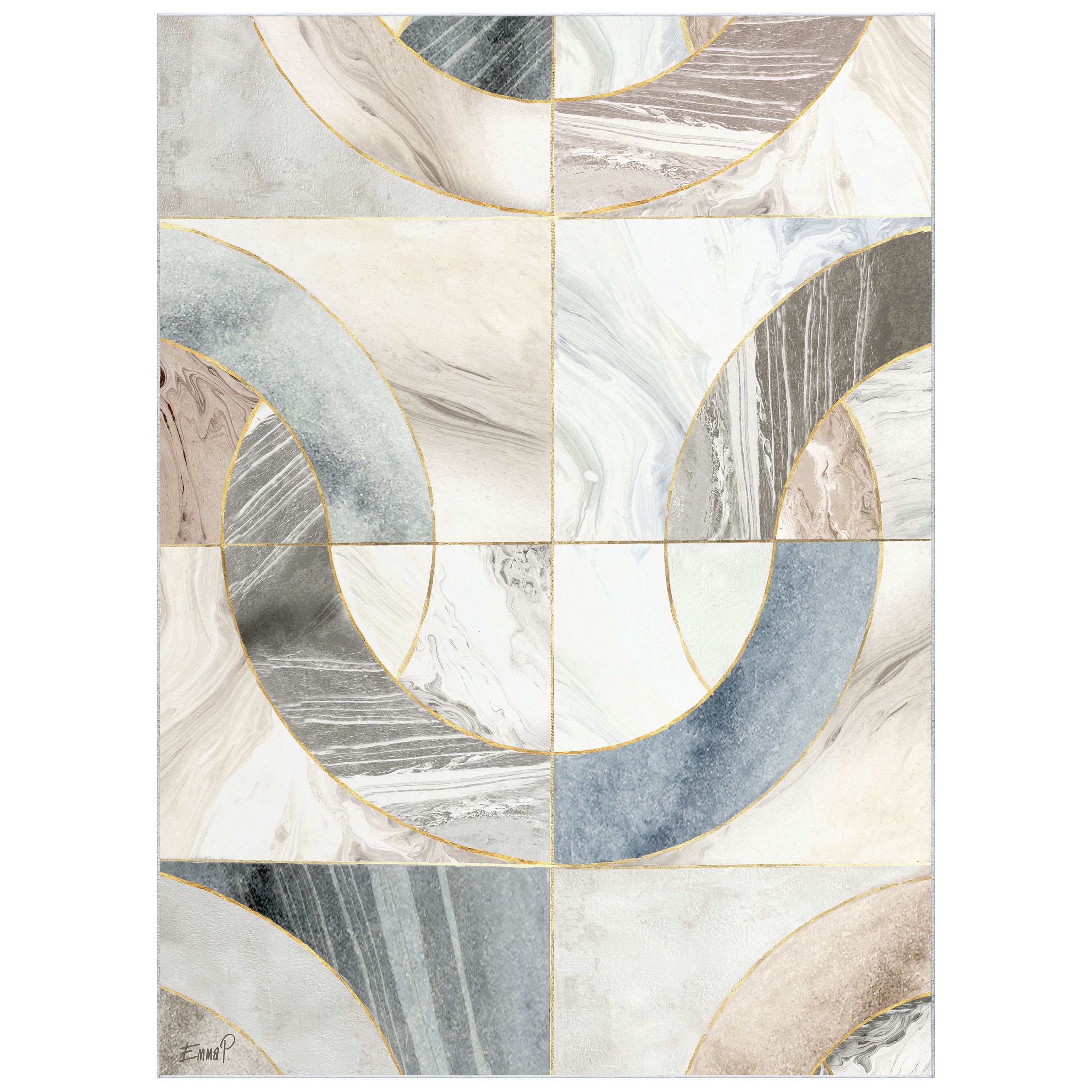 Empire Art Direct TDA-PI110-0810C2 8 x 10 (ft) Polyester Multi-Colored Rectangular Indoor Abstract Area rug