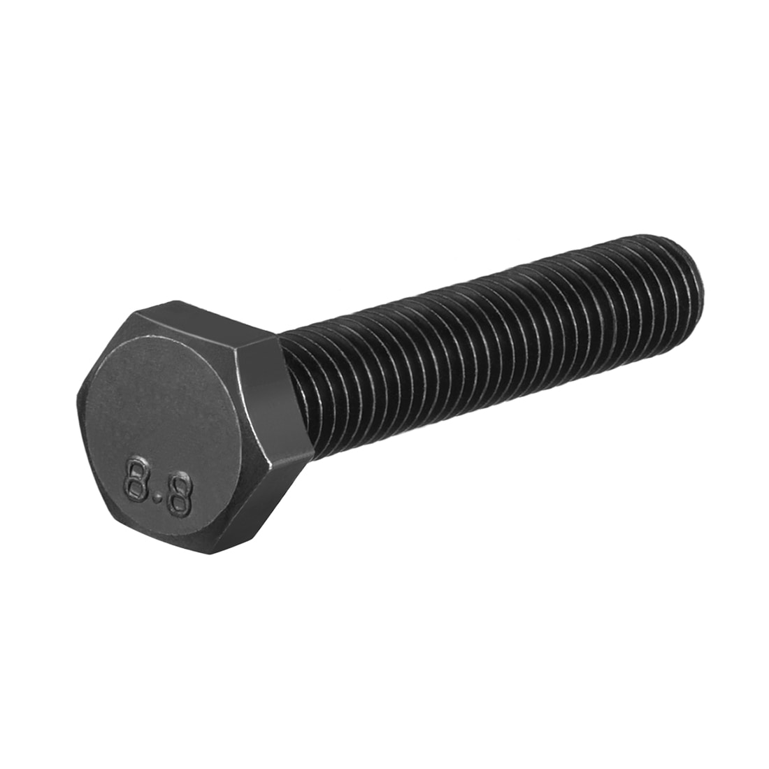 Unique Bargains M8x45mm Hex Head Screw Bolts Fastener Grade 8.8 Carbon Steel Black 20pcs