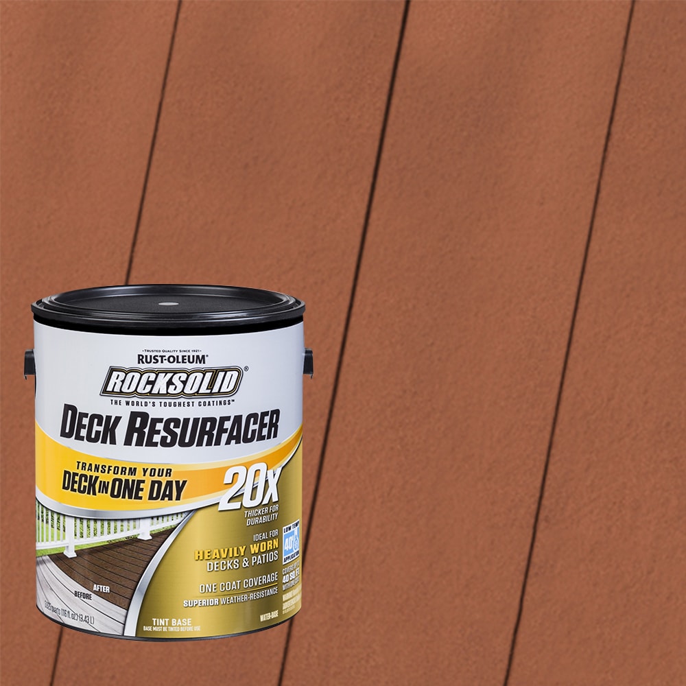 Rust-Oleum 319400T RockSolid 20X Deck Resurfacer Pre-Tinted Redwood Solid Exterior Wood Stain and Sealer in One ( 1-gallon )