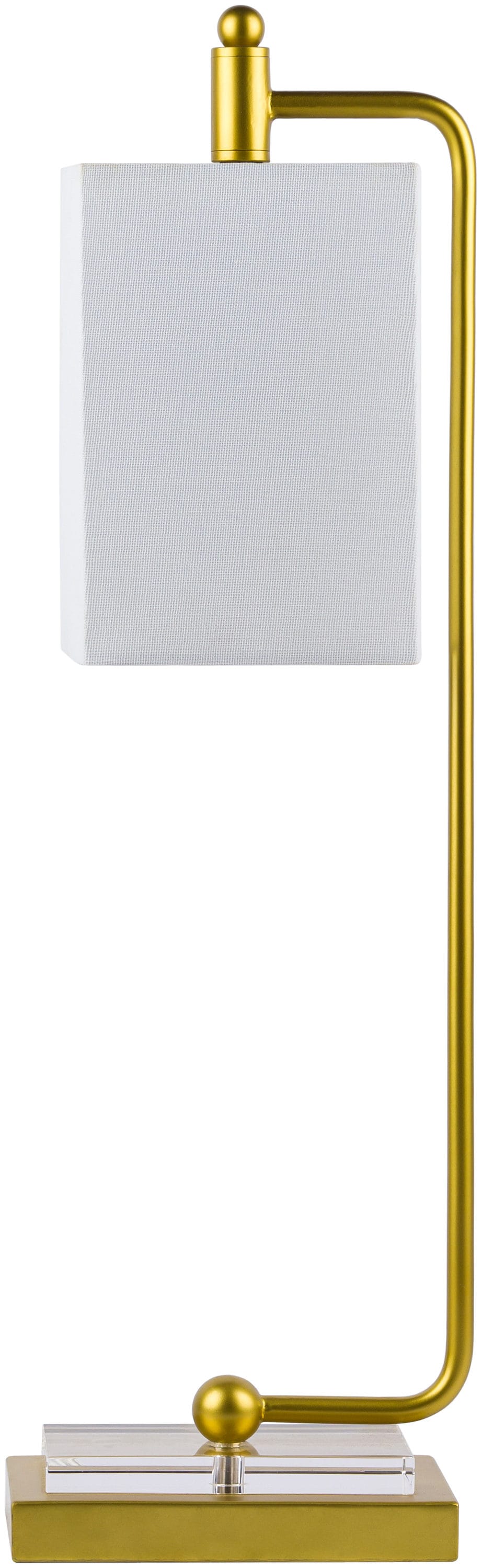 Surya DLP-001 Delp 25.25-in Gold On/Off switch Table Lamp with Linen Shade