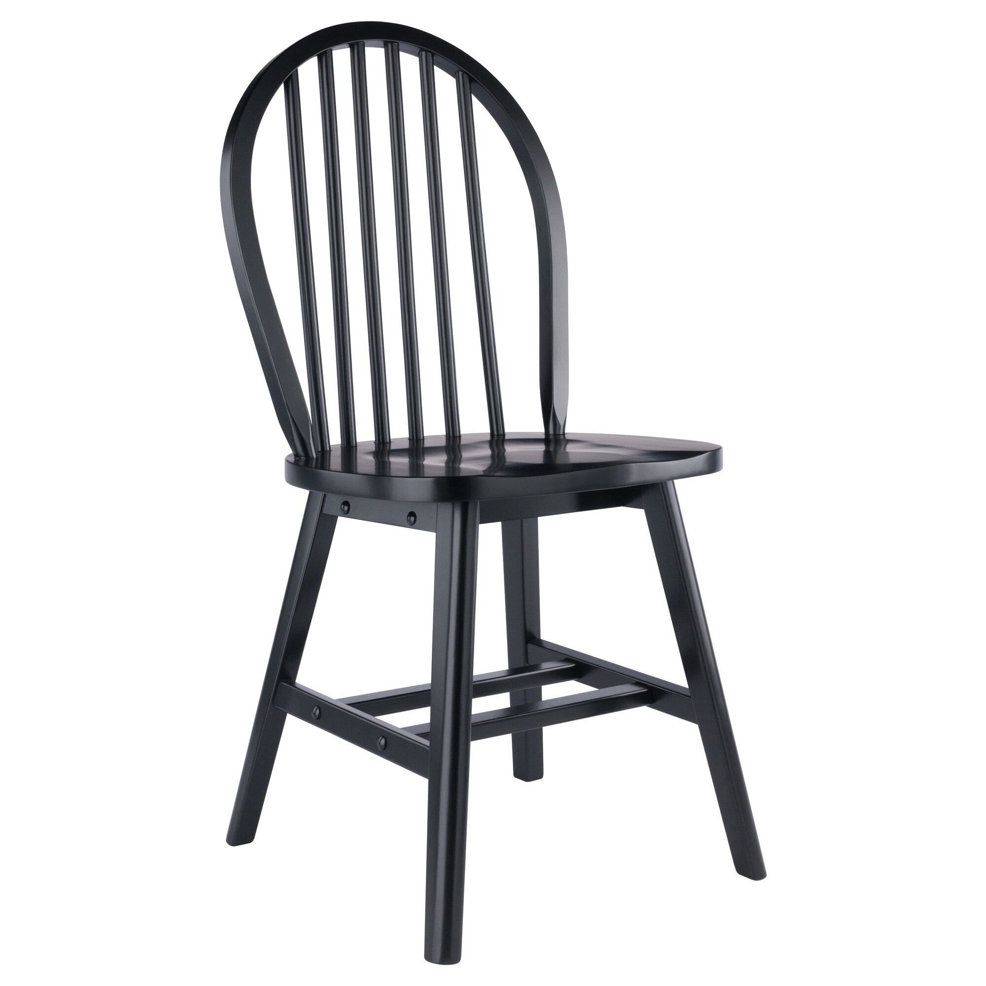 Winsome Black High Back Windsor Wood Side Chair Set