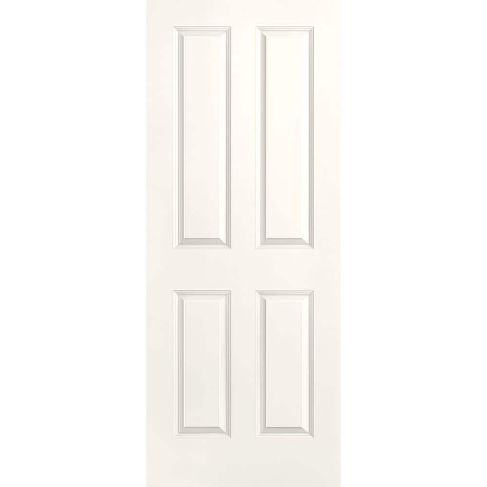 Masonite 1316401 Traditional 32-in x 80-in Snowstorm 4 panel square Smooth Solid core Prefinished Molded composite Slab Door