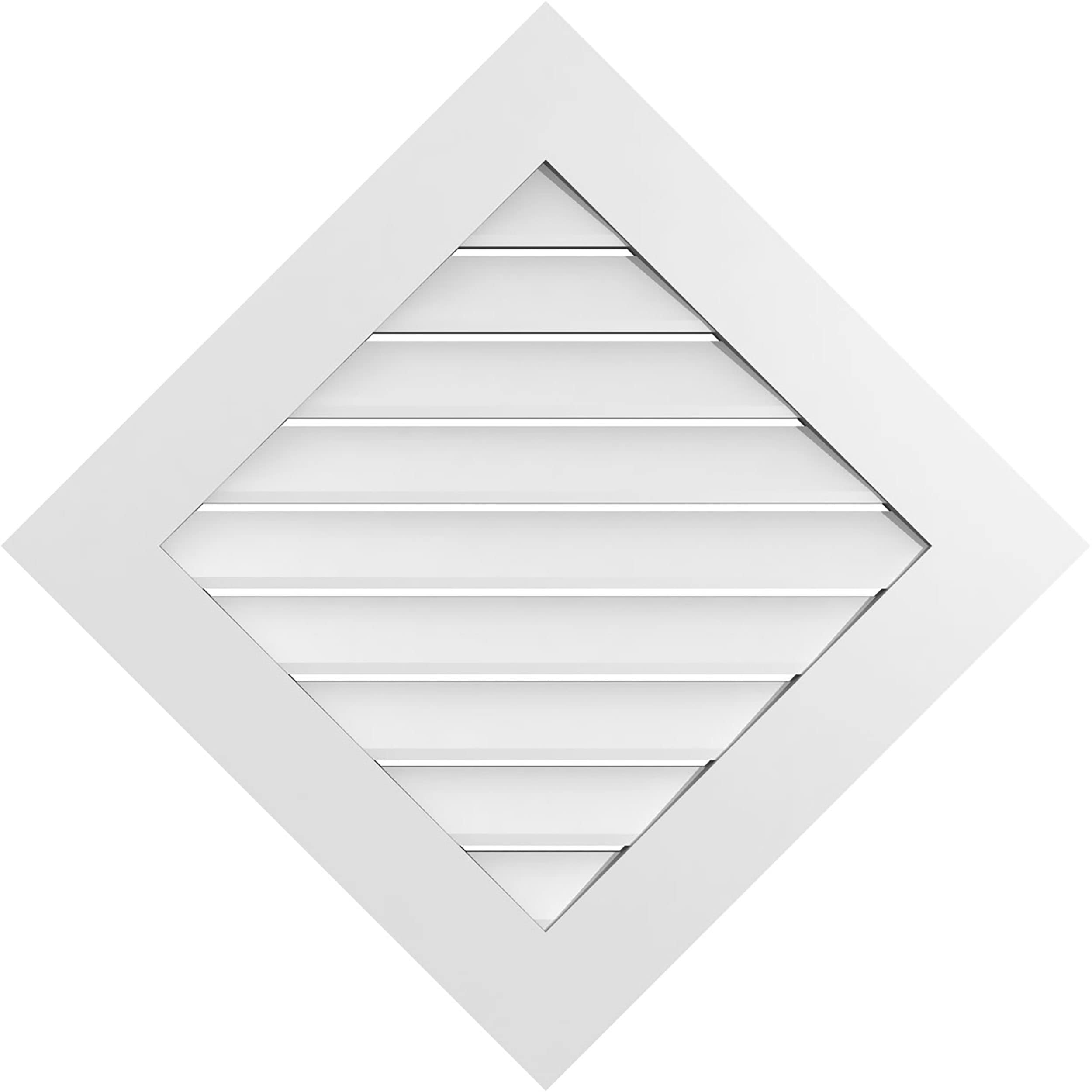 Ekena Millwork GVPDI32X3201SN 32-Inches x 32-Inches Off-white Diamond PVC Gable Louver Vent