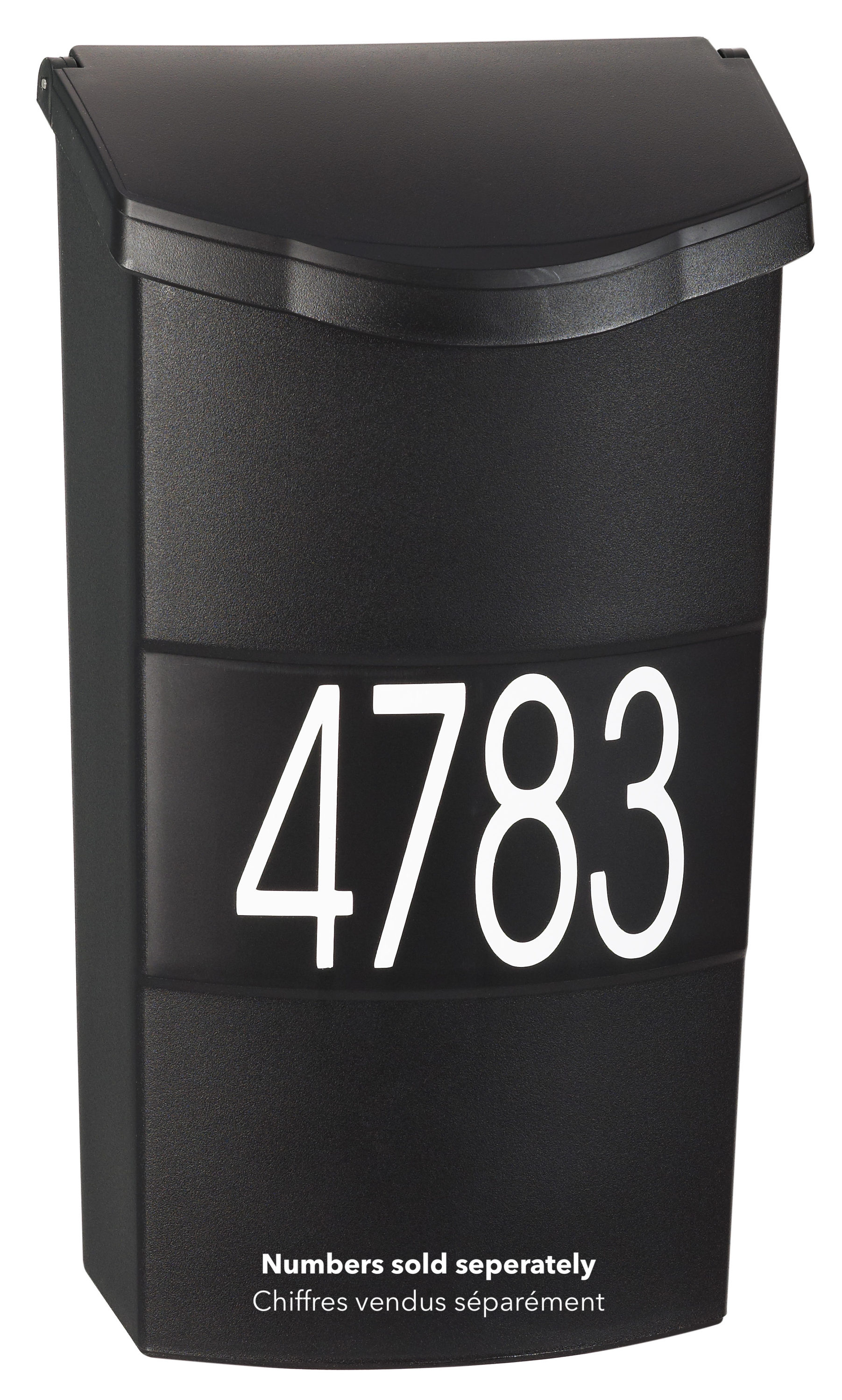 Black Plastic Wall Mounted Vertical Mailbox