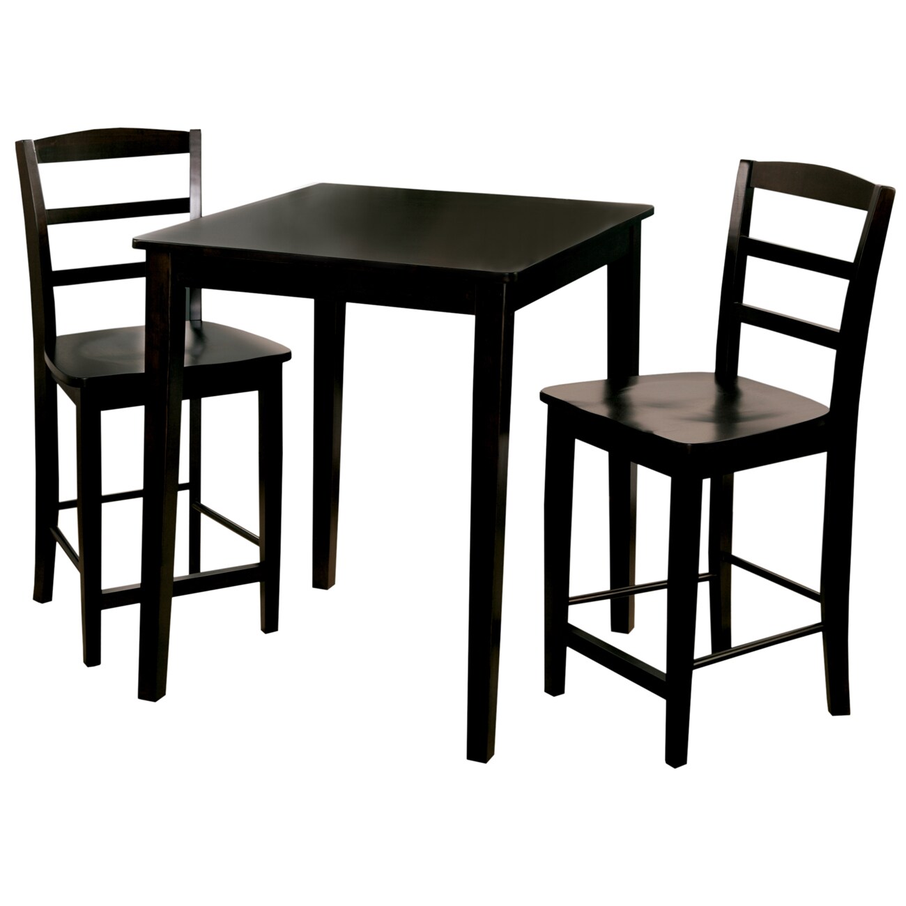 International Concepts K46-3030-S402-2 Black Casual Dining Room Set with Square Table ( Seats 2 )