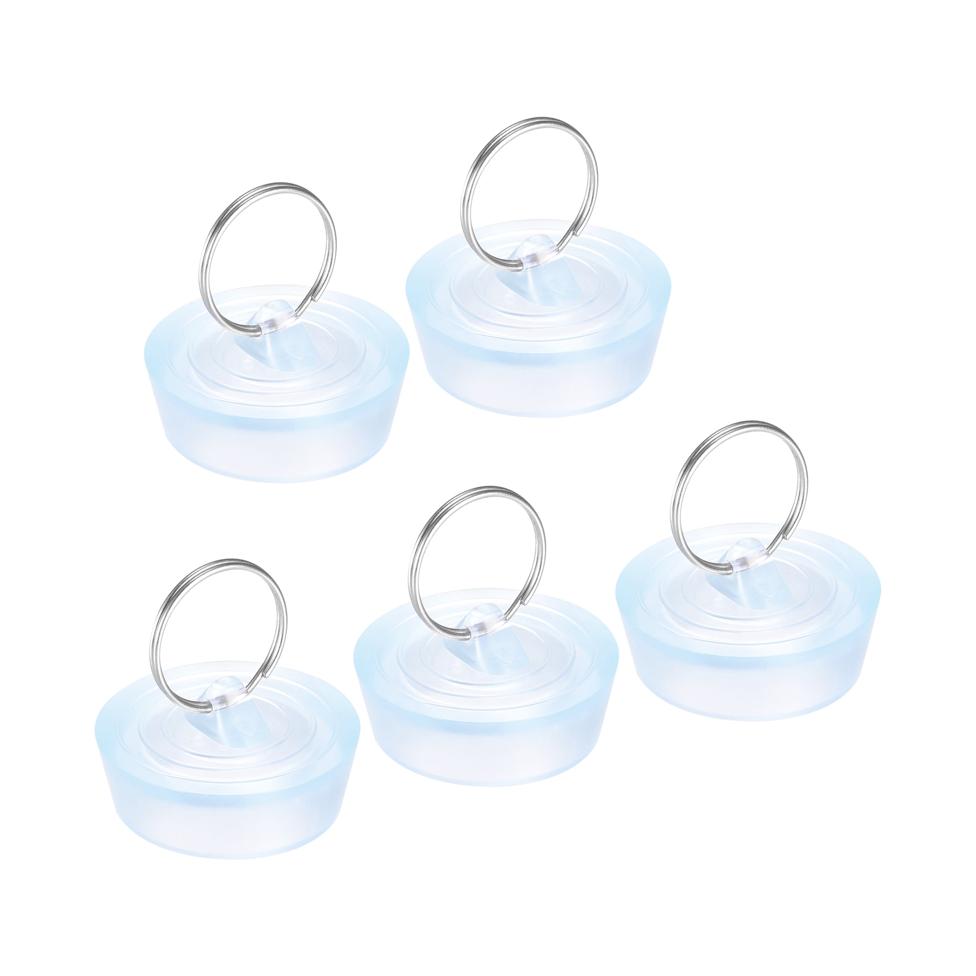 Unique Bargains - Rubber Sink Plug 5pcs Clear Drain Stopper Fit 1-3/8inch to 1-29/64inch Drain wi...