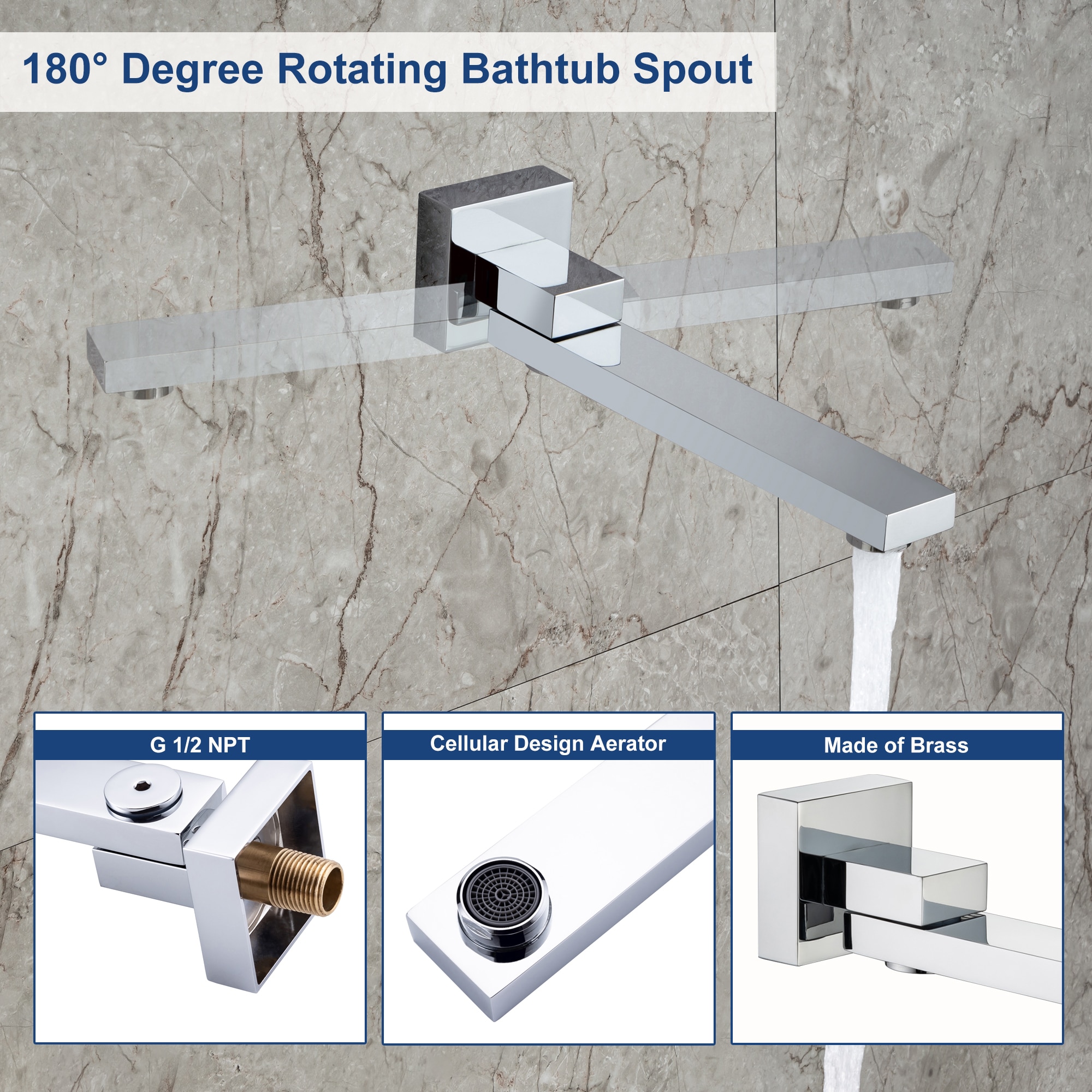 Clihome CL-028-MB-SL Showerhead-Bar-Panels - View #9