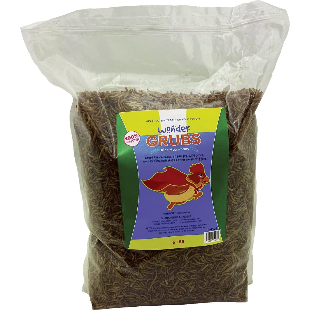 UBS - Mann Lake PH524 Wonder Gr 5 lb Non-GMO Dried Mealworms High-Protein Treat for Poultry Birds...