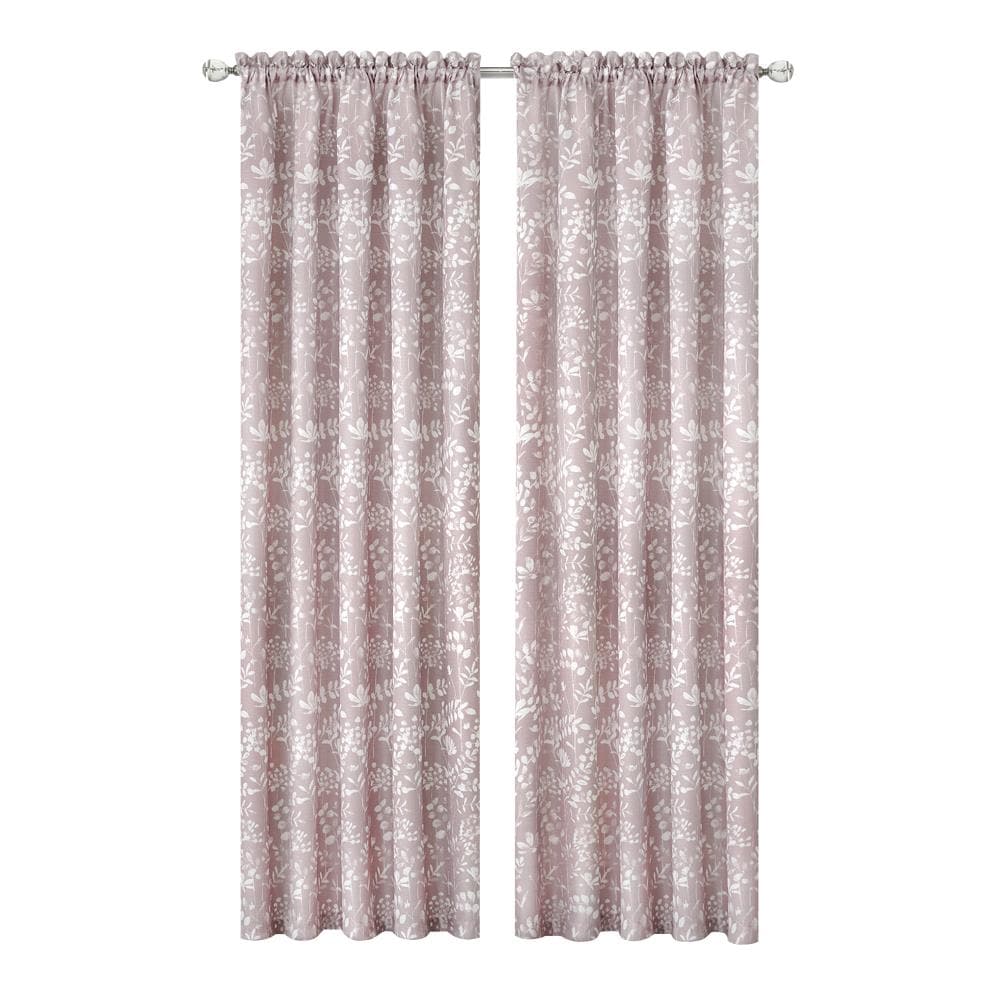 Achim CHPN84BH06 84-Inches Blush Floral Light filtering Rod pocket Single curtain panel