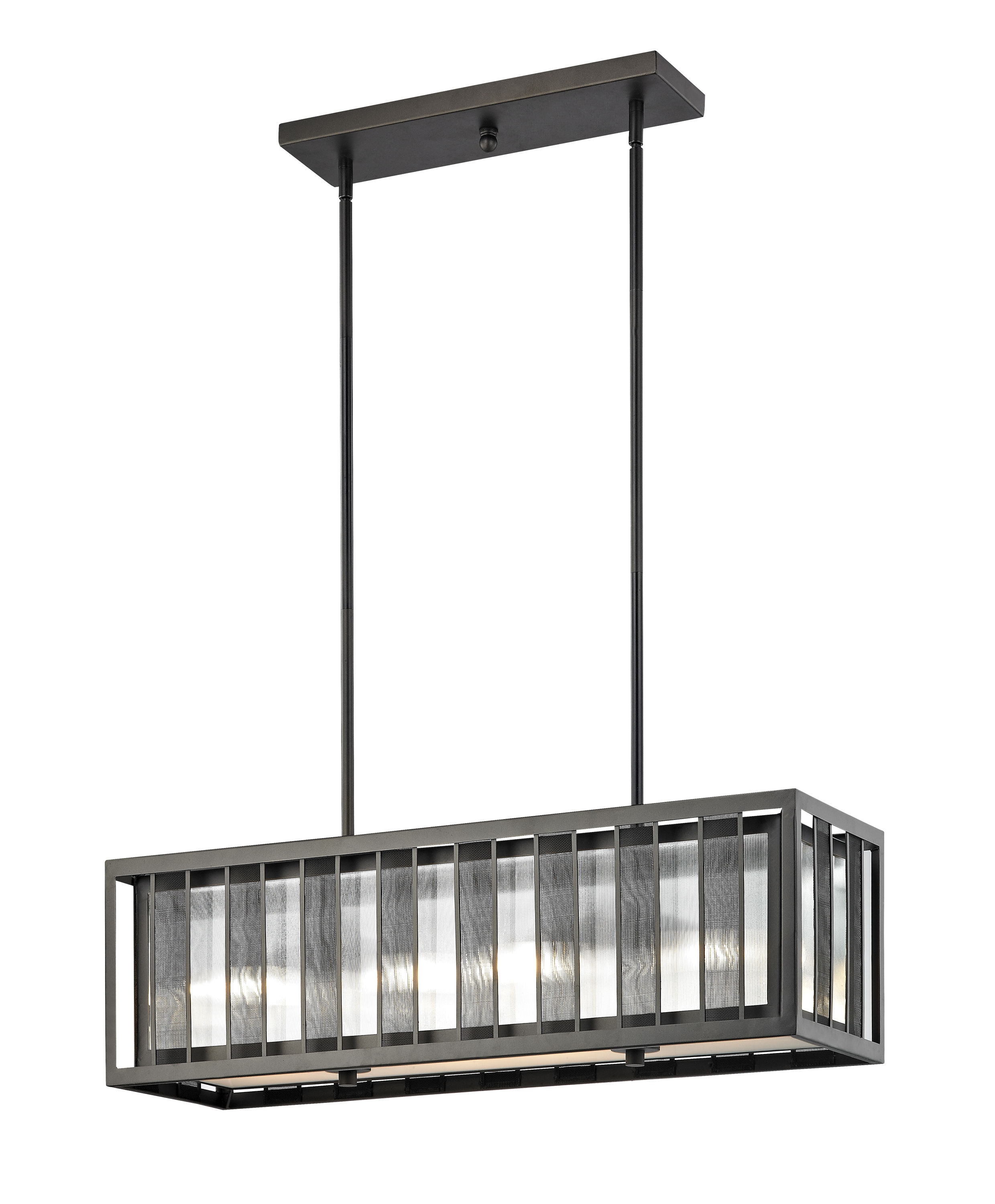 Z-Lite Z32-58IS Meridional 4 -Light Bronze Modern/contemporary Clear glass Linear Medium Hanging Pendant light