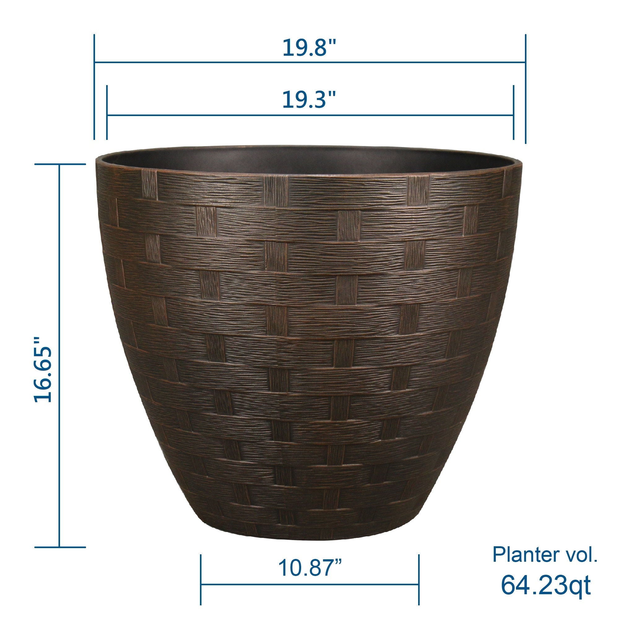 allen + roth Cone 19.3-in W x 16.65-in H Brown Resin Contemporary ...