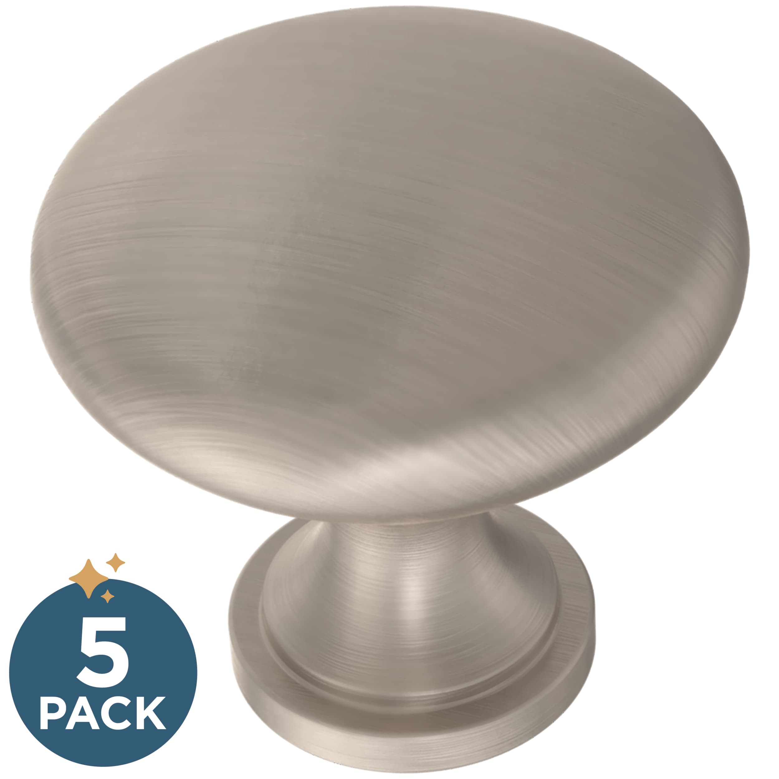 Franklin Brass P42354Z-SNA-B Mushroom 1-3/16-in Satin Nickel Antimicrobial Round Cabinet Knob 5 -Pack