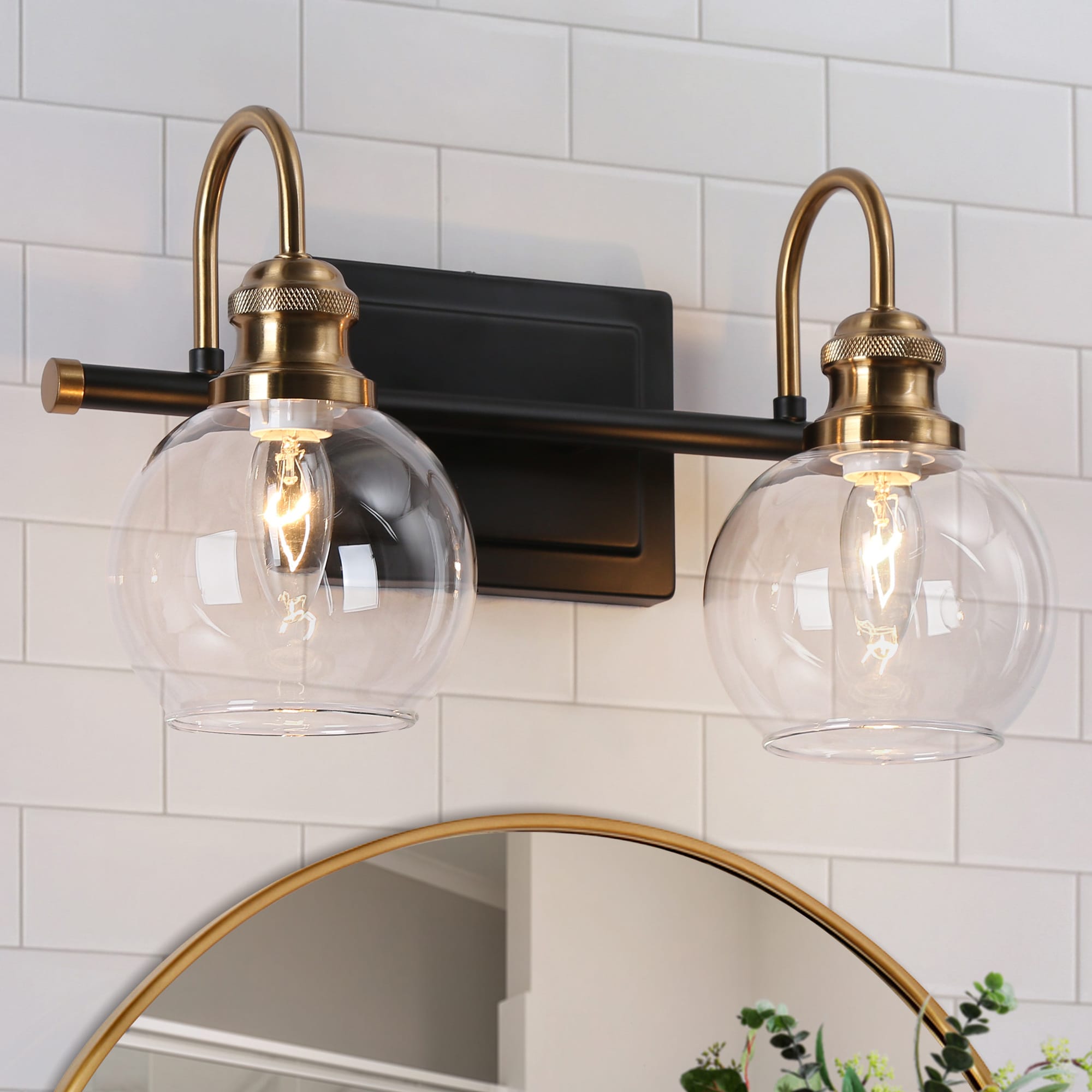 ZEVNI L3NRZI3EW70W2S38 Adora 14.5-in 2 -Light Satin Black Transitional Vanity light