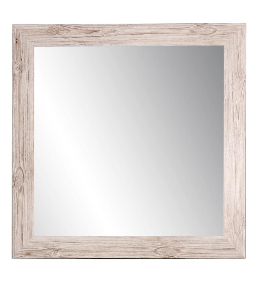 BrandtWorks BM008SQ 32-Inches W x 32.0-Inches H Square Cream Grain Framed Wall Mirror