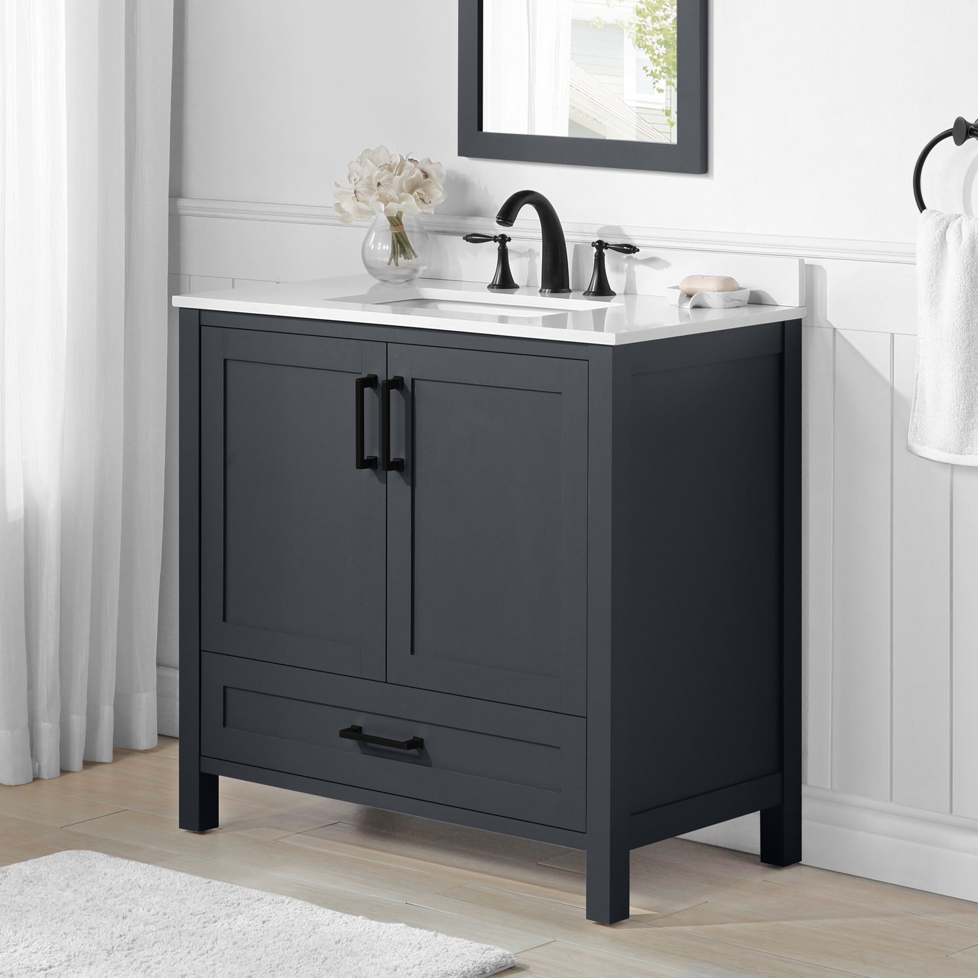 Style Selections Edwards 36-in Dark Charcoal Undermount Single Sink ...