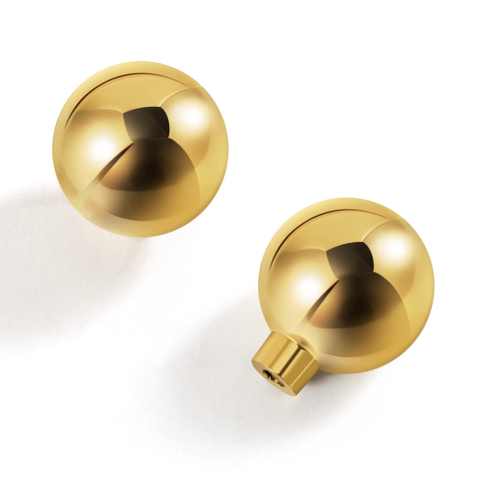 Miaokesen 052JIN-DK 15/16-in Polished Gold Round Modern Cabinet Knob 6 -Pack